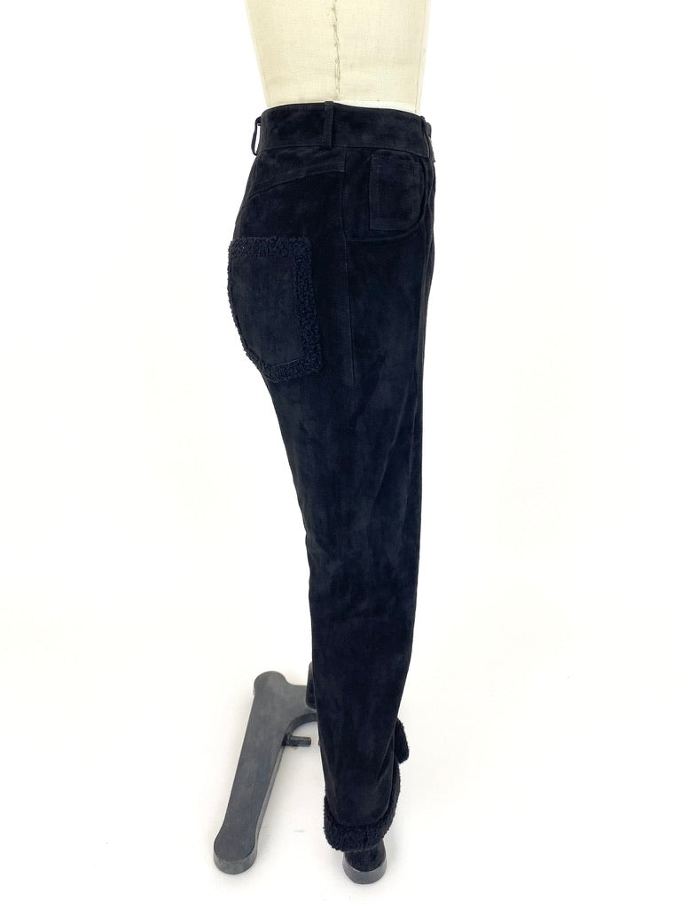 F/W 2000 Christian Dior Boutique Suede Shearling Pants