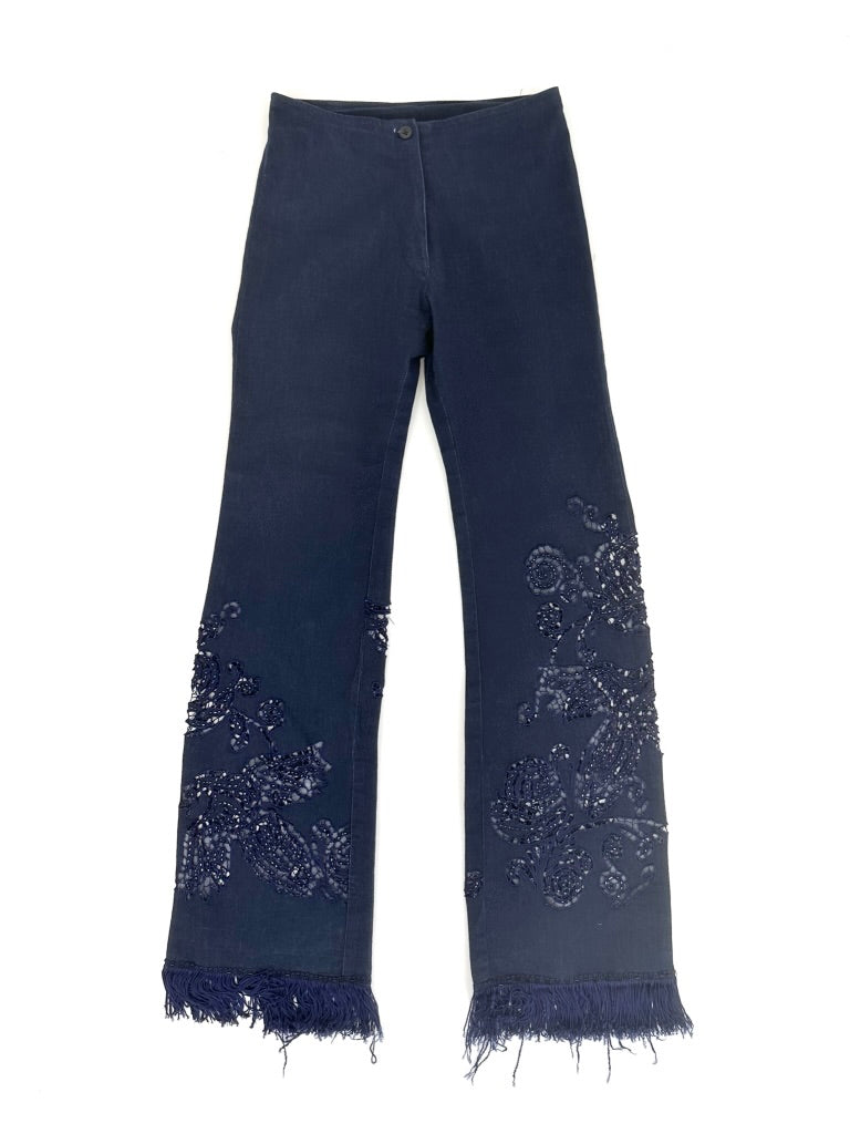 90s Embellished Fringe Jeans