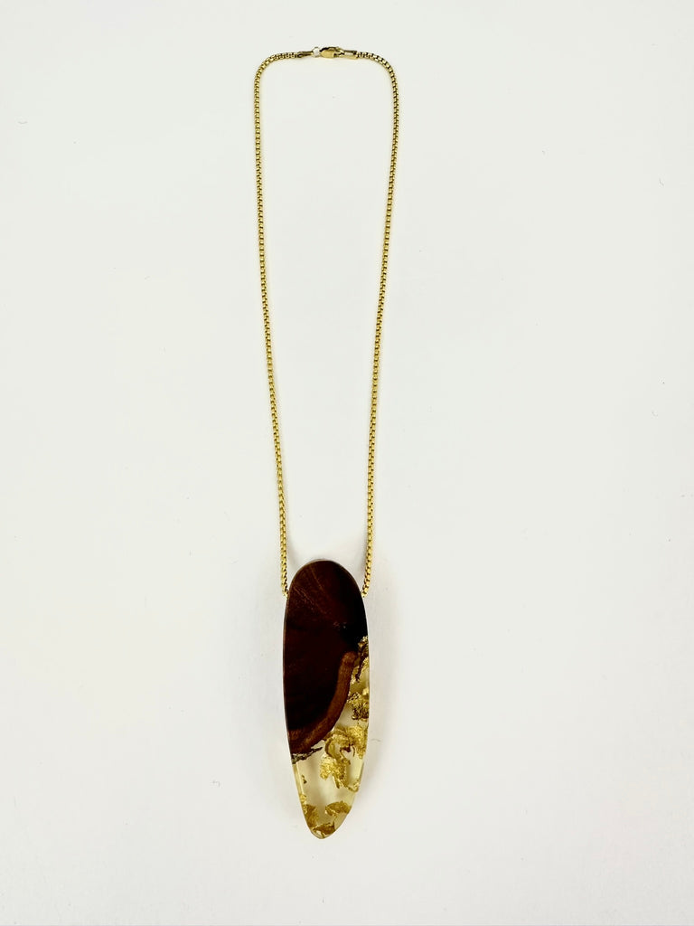 20k Gold Leaf Pendant Necklace