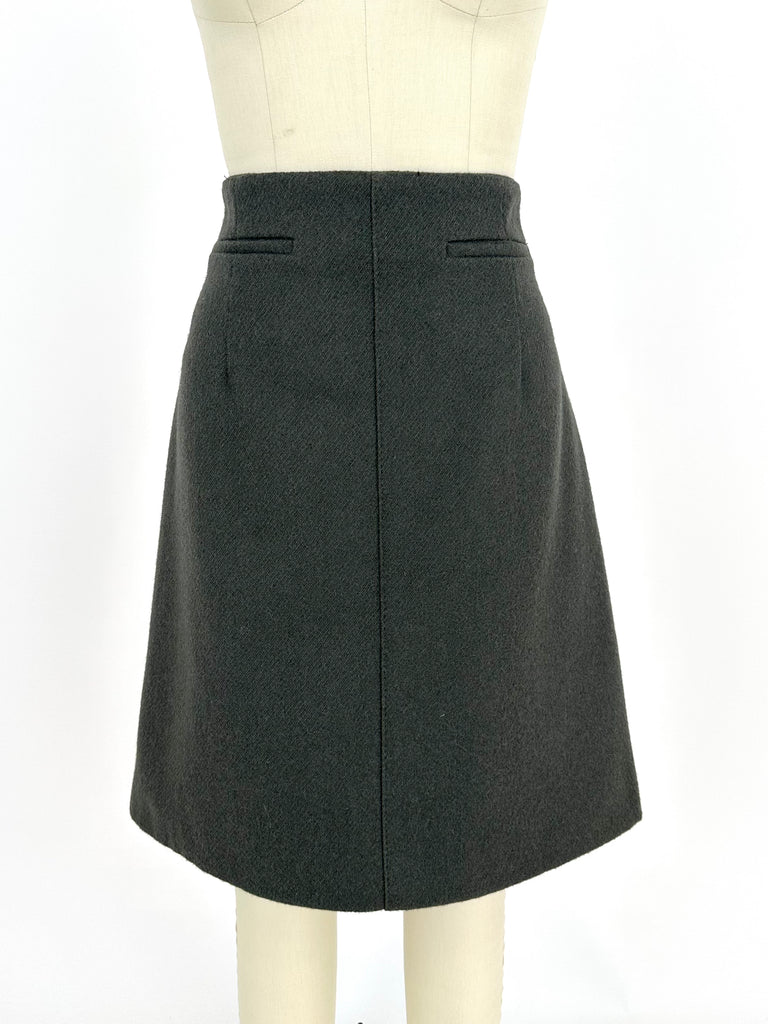 Golden Goose Wool Olive Skirt
