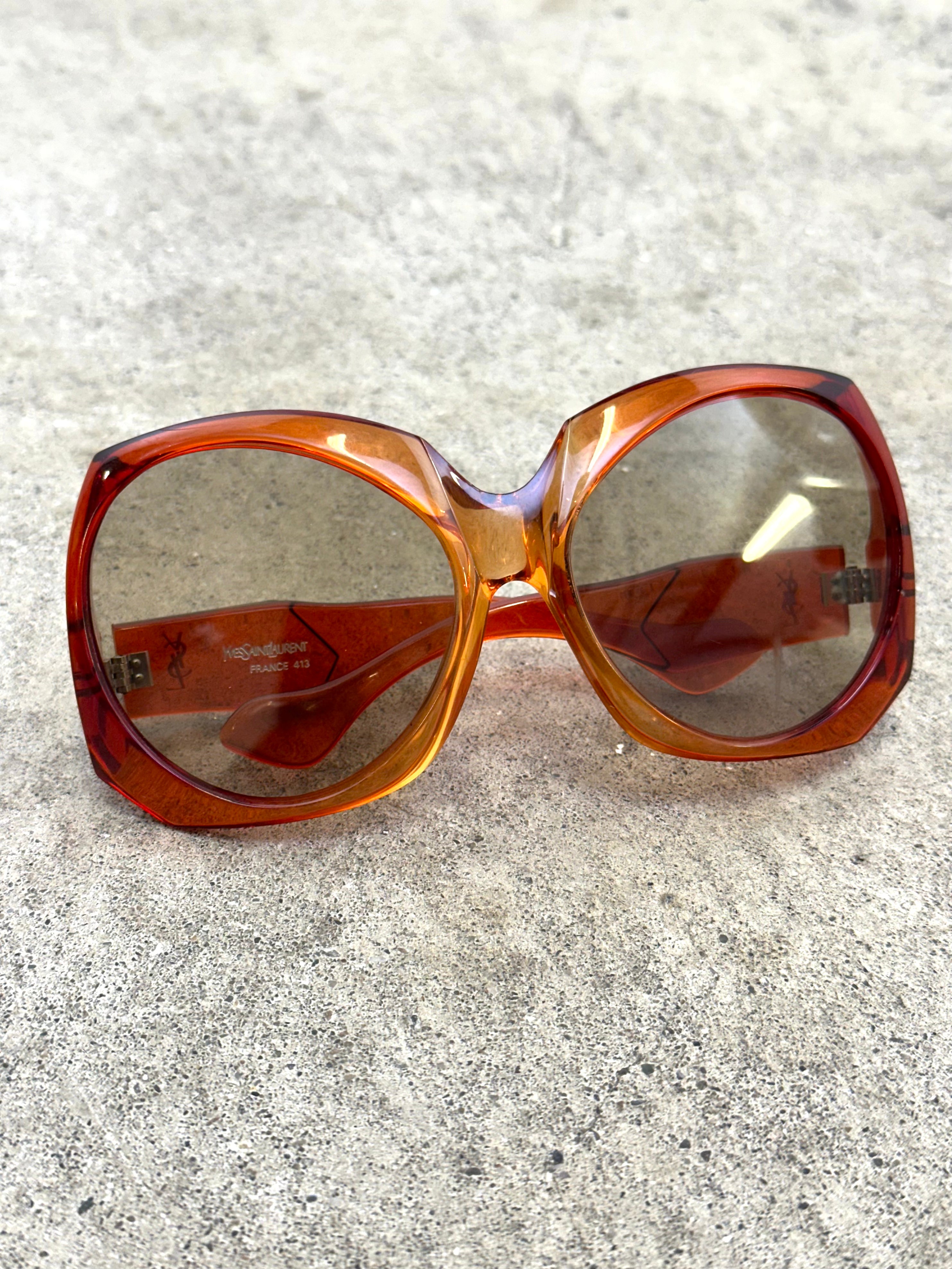 1970s Yves Saint Laurent Flame Oversize Sunglasses