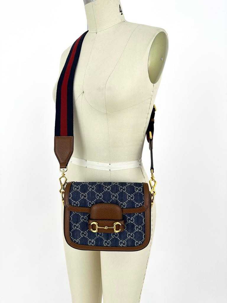 Gucci Horsebit 1955 Denim Mini Bag