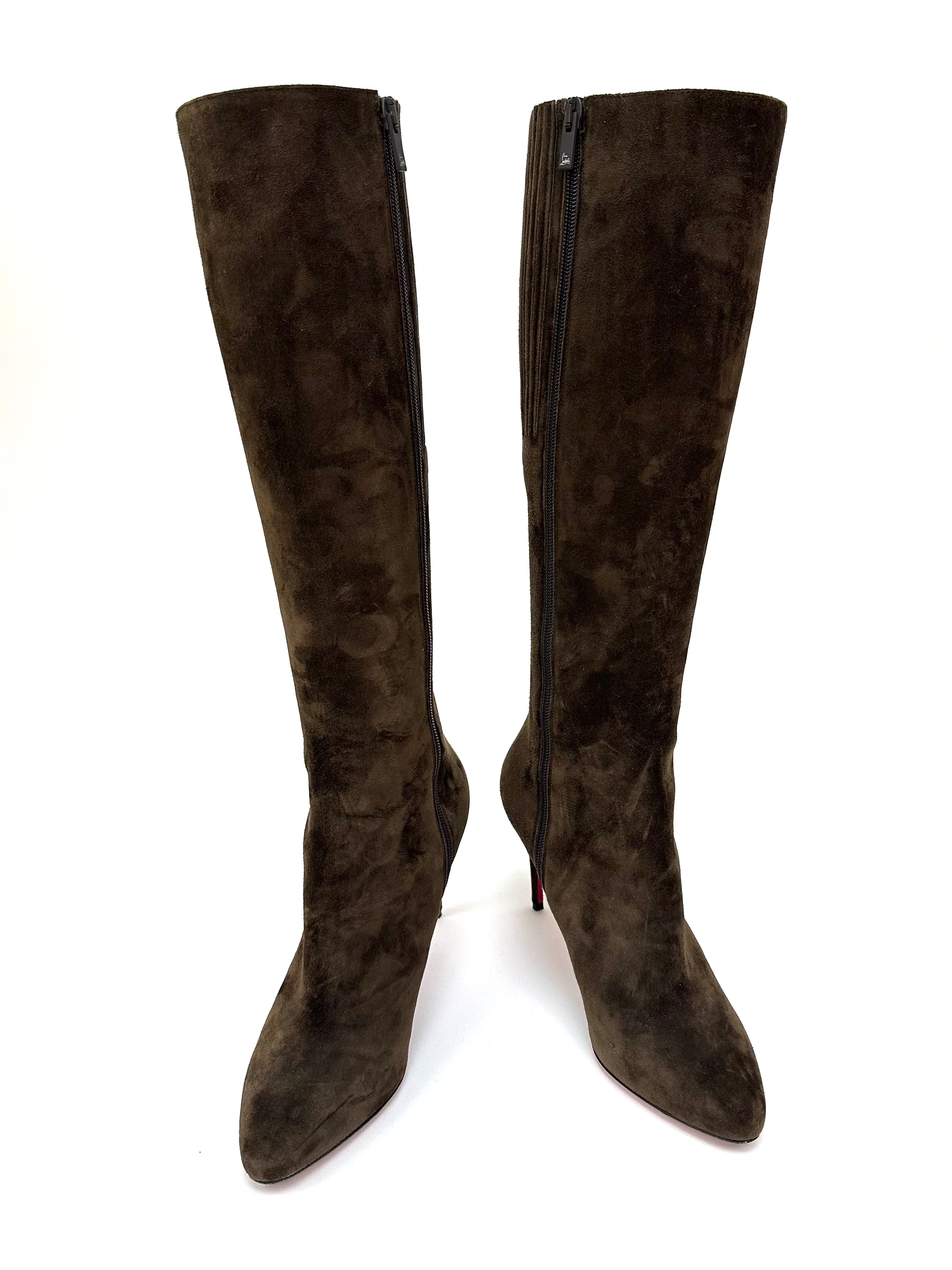Christian Louboutin Suede Knee Boots Mercy Vintage