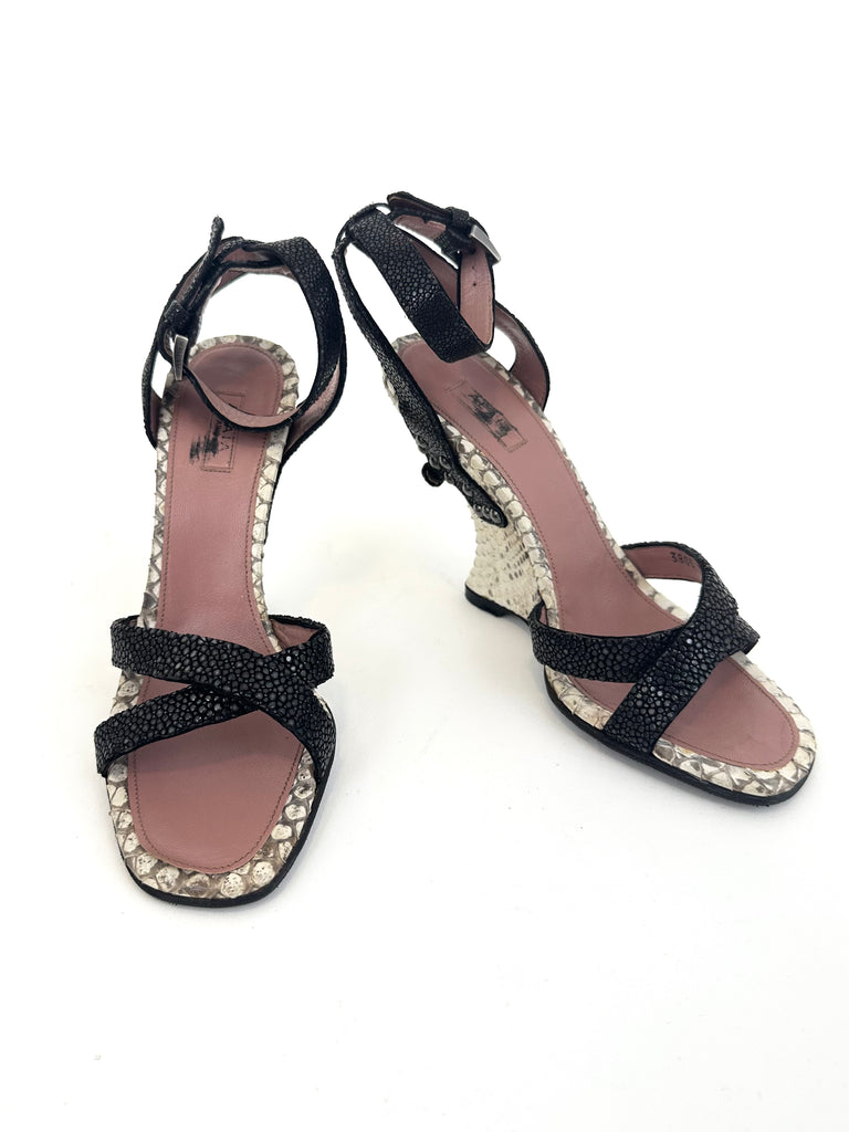 Colorful snakeskin outlet sandals
