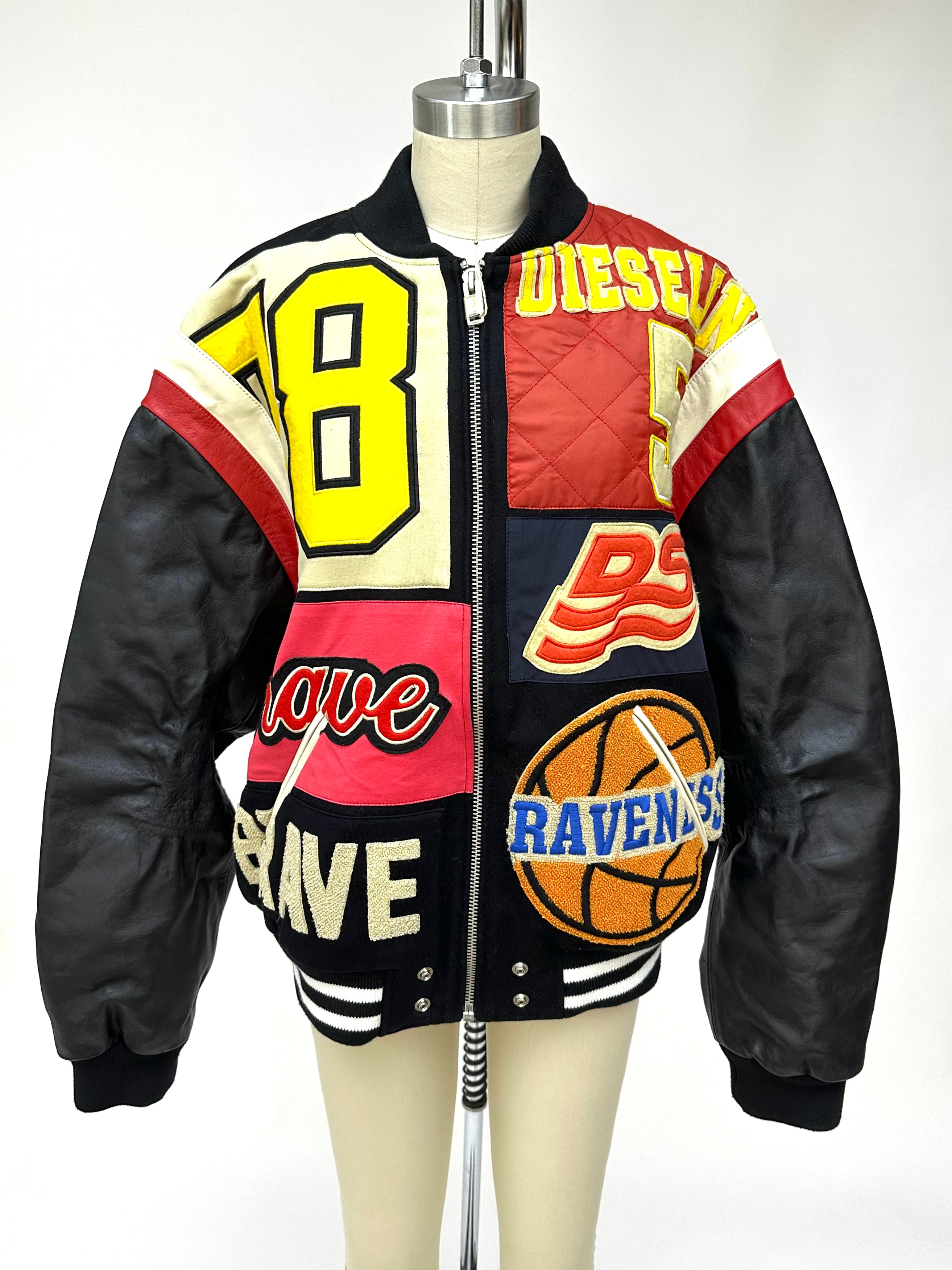 希少 DIESEL archive 00s varsity jacket Diesel Keir Varsity Leather Bomber | Mercy Vintage