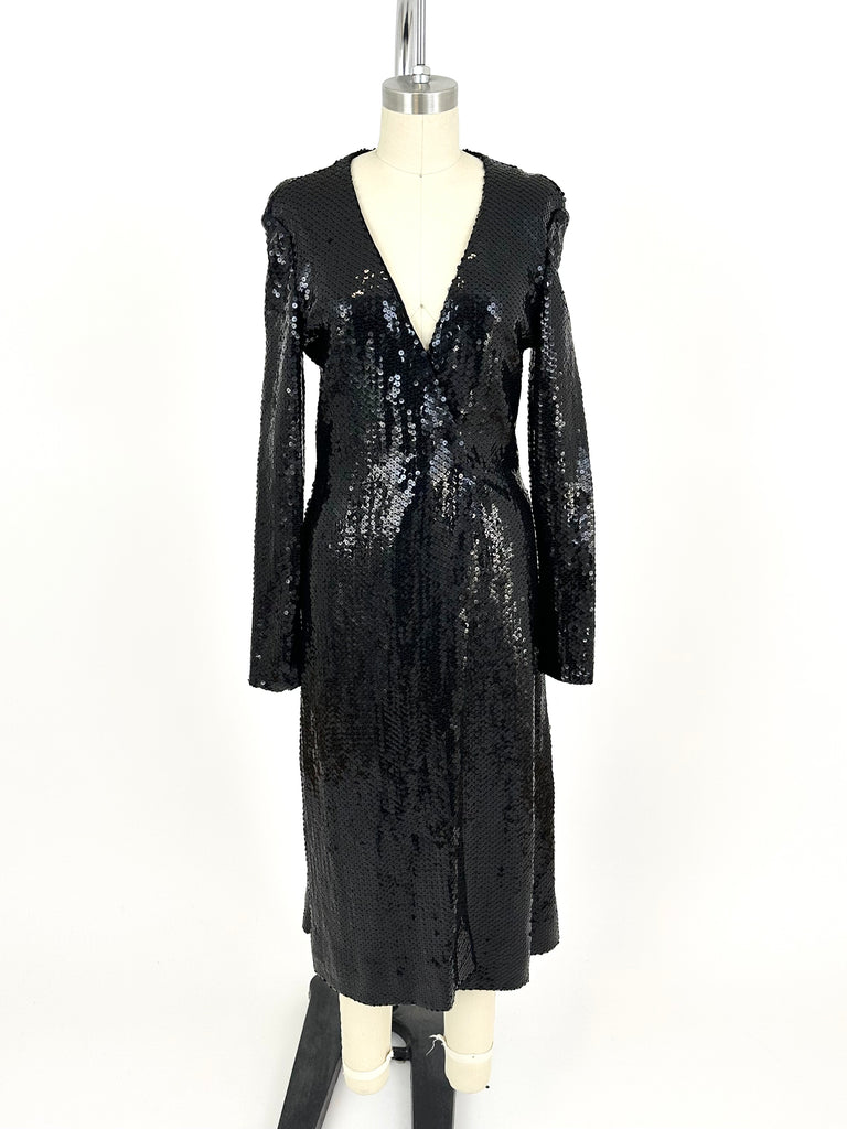 70s Halston Sequin Midi Dress