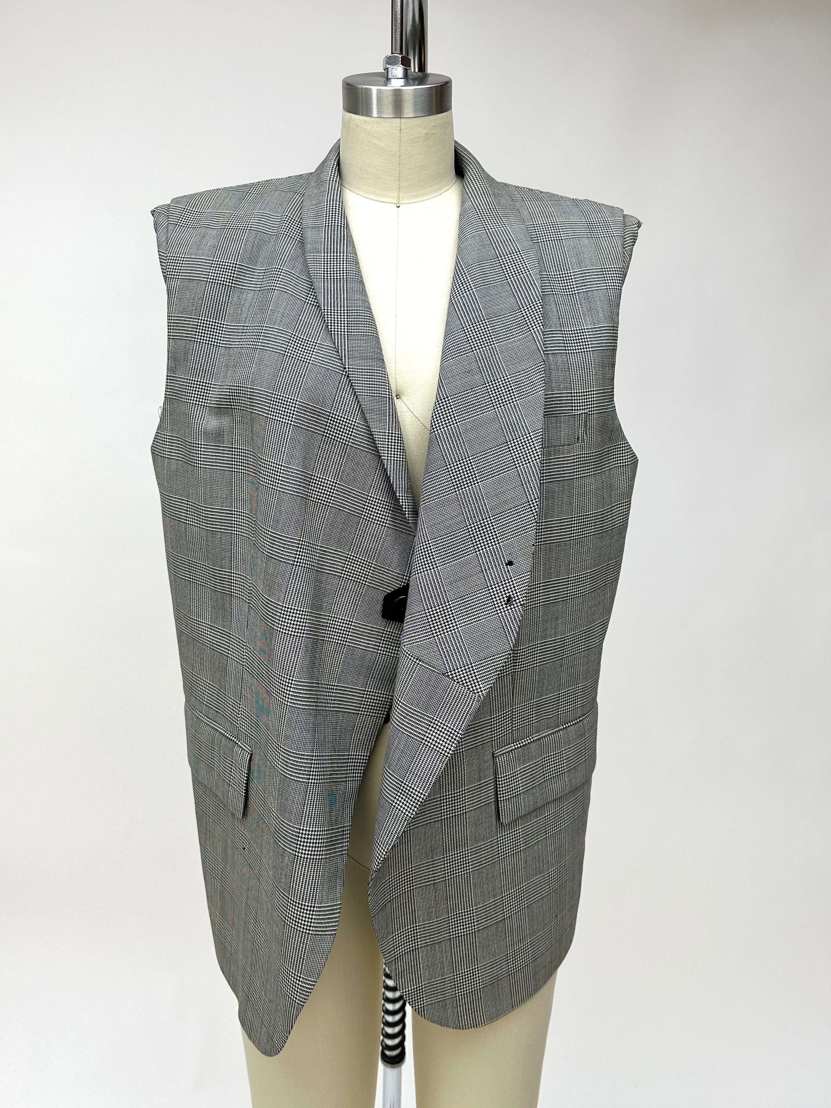 Comme des Garçons 91ss Gabardine Vest 1991 Comme des Garçons Houndstooth Vest* | Mercy Vintage