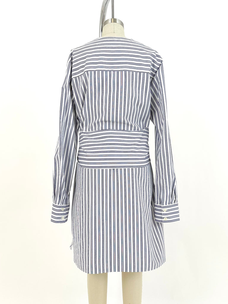 Tibi Asymmetrical Striped Shirtdress