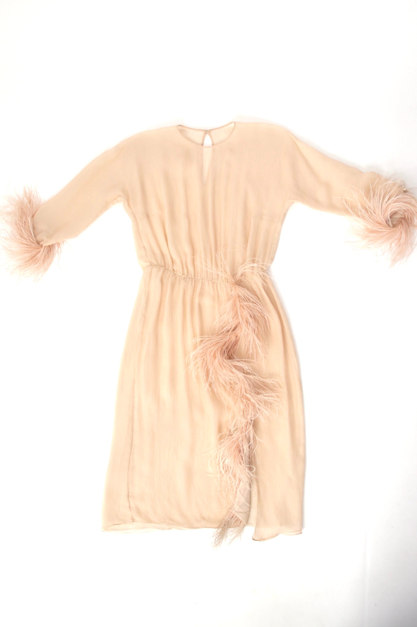 S/S 2017 Prada Chiffon & Ostrich Dress | Mercy Vintage