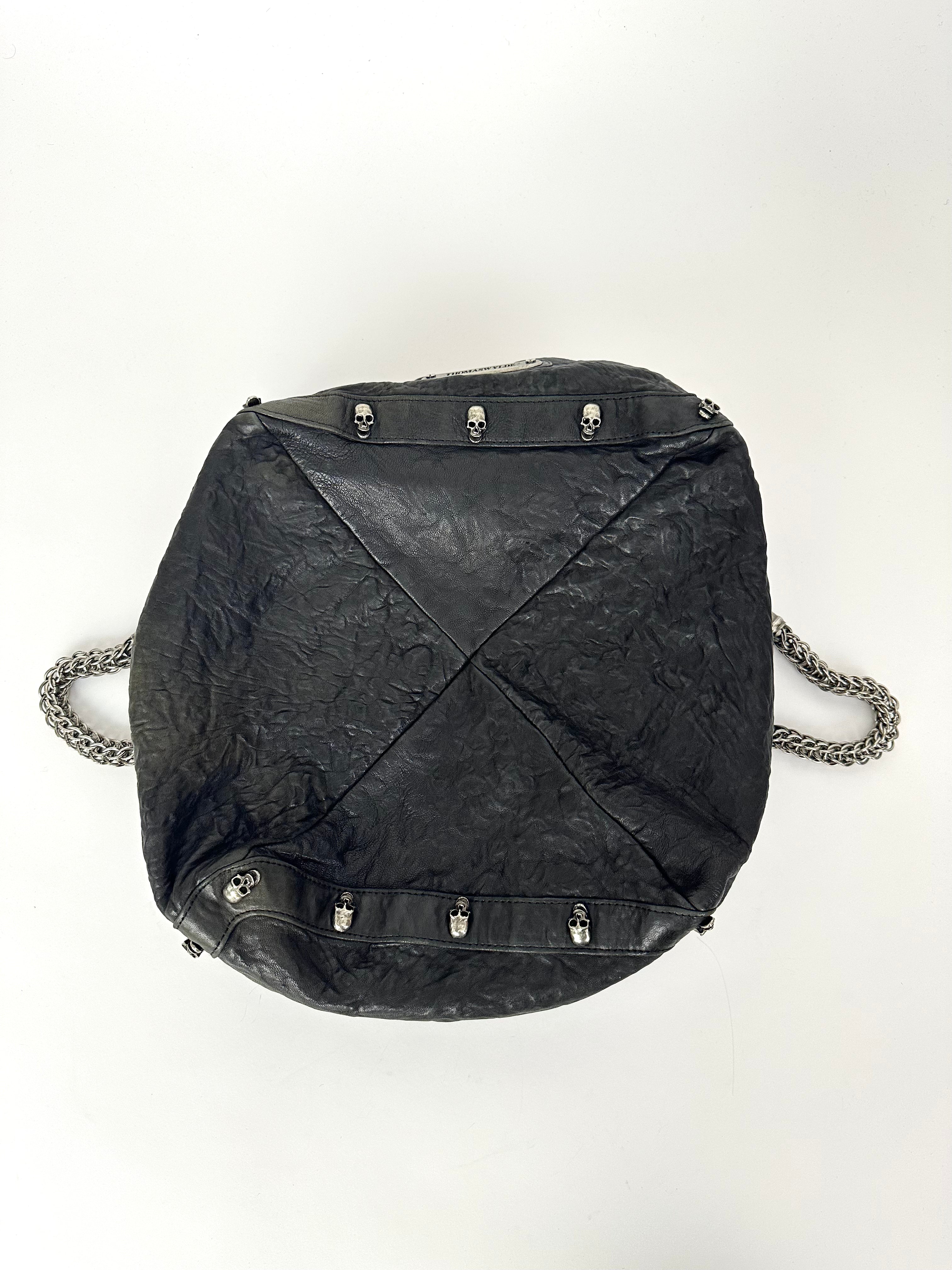 バッグ Thomas Wylde Skull Studded Shoulder Bag Thomas Wylde Skull Studded Shoulder Tote Bag Leather in BLK