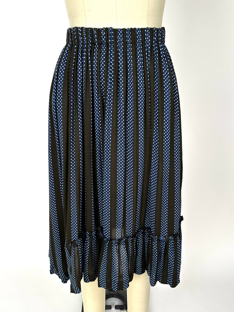 BLACK Comme des Garçons stripe skirt Comme Des Garçons Polka Dot Striped Skirt | Mercy Vintage