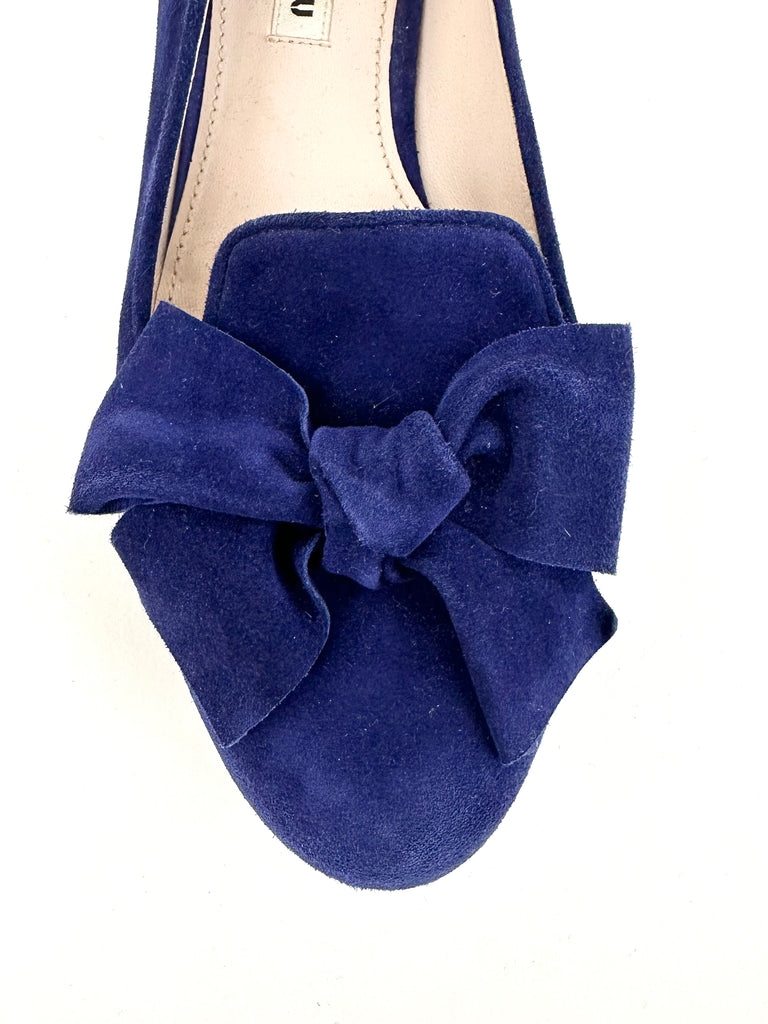 Miu Miu Suede Bow Embellished Loafers