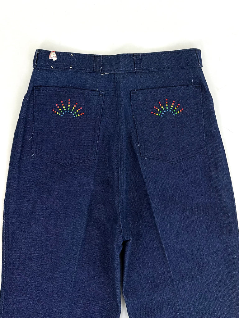 70s Embellished High-Rise Jeans / Size 26