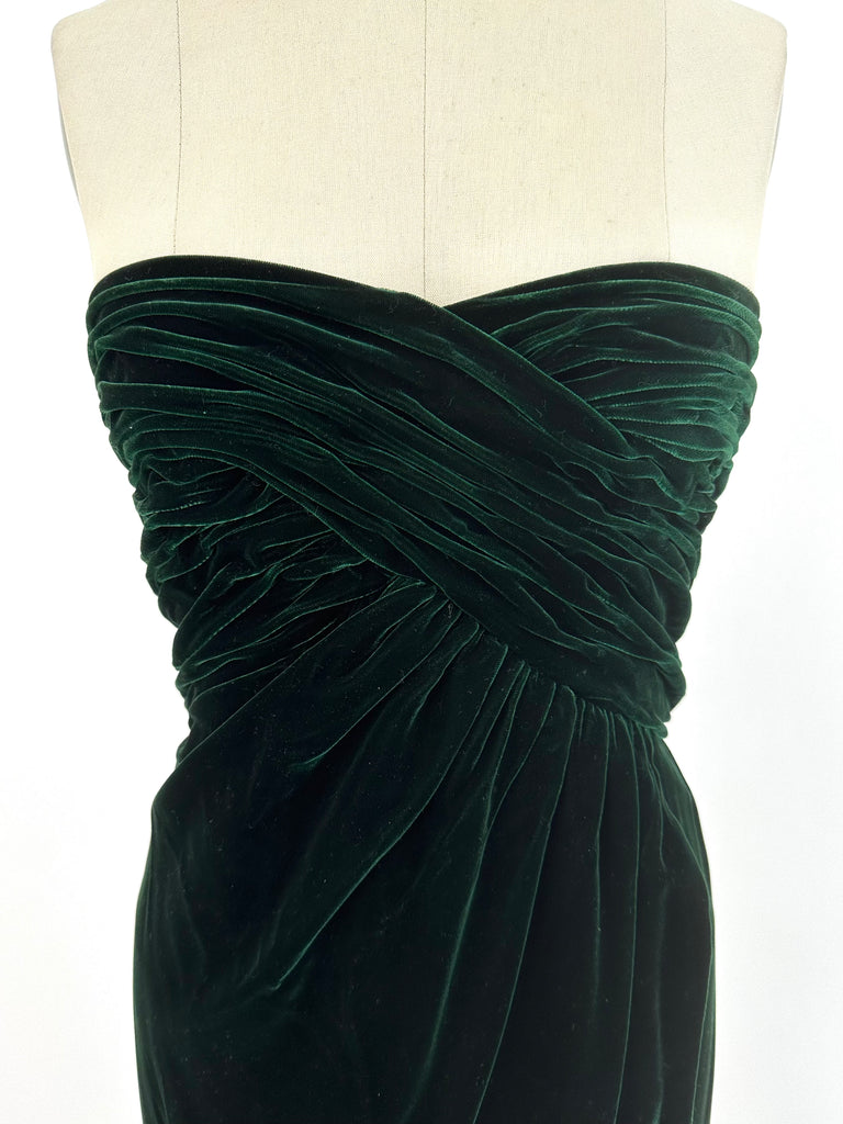 Saks Fifth Avenue Velvet Strapless Gown