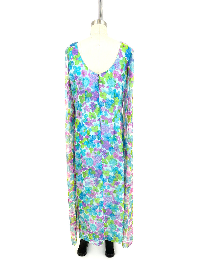 60s Flutter Maxi Dress