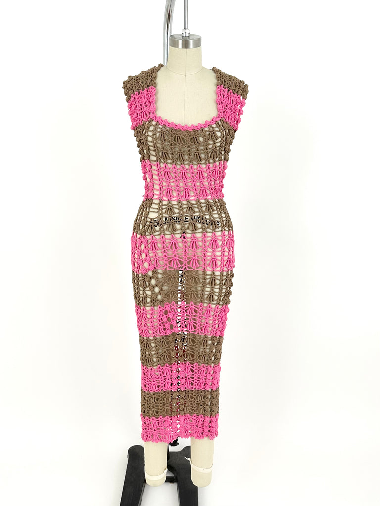 Helen Rodel Crochet Stripe Dress