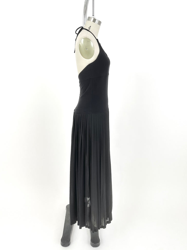 90s Karl Lagerfeld Silk Pleated Dress