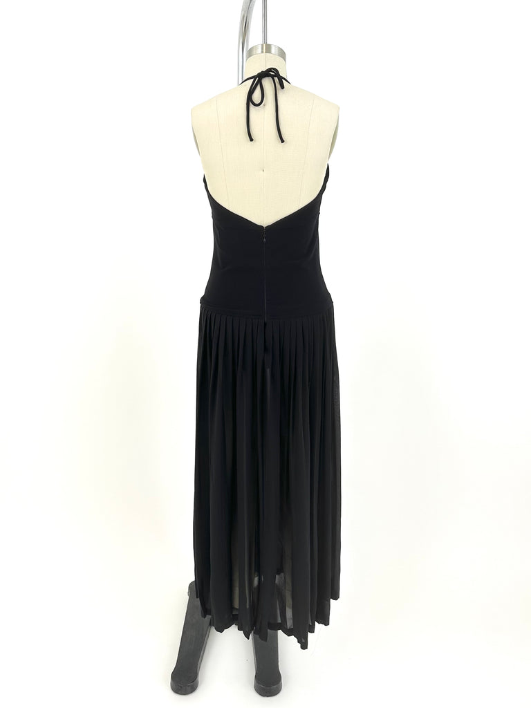 90s Karl Lagerfeld Silk Pleated Dress