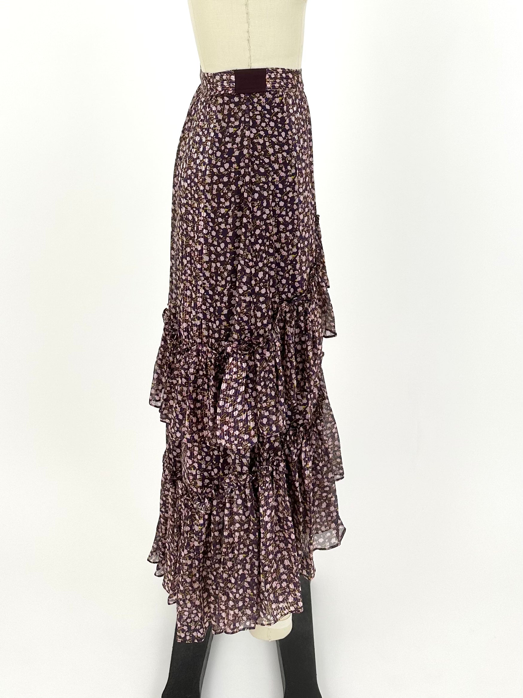 Ulla Johnson Silk Floral Skirt