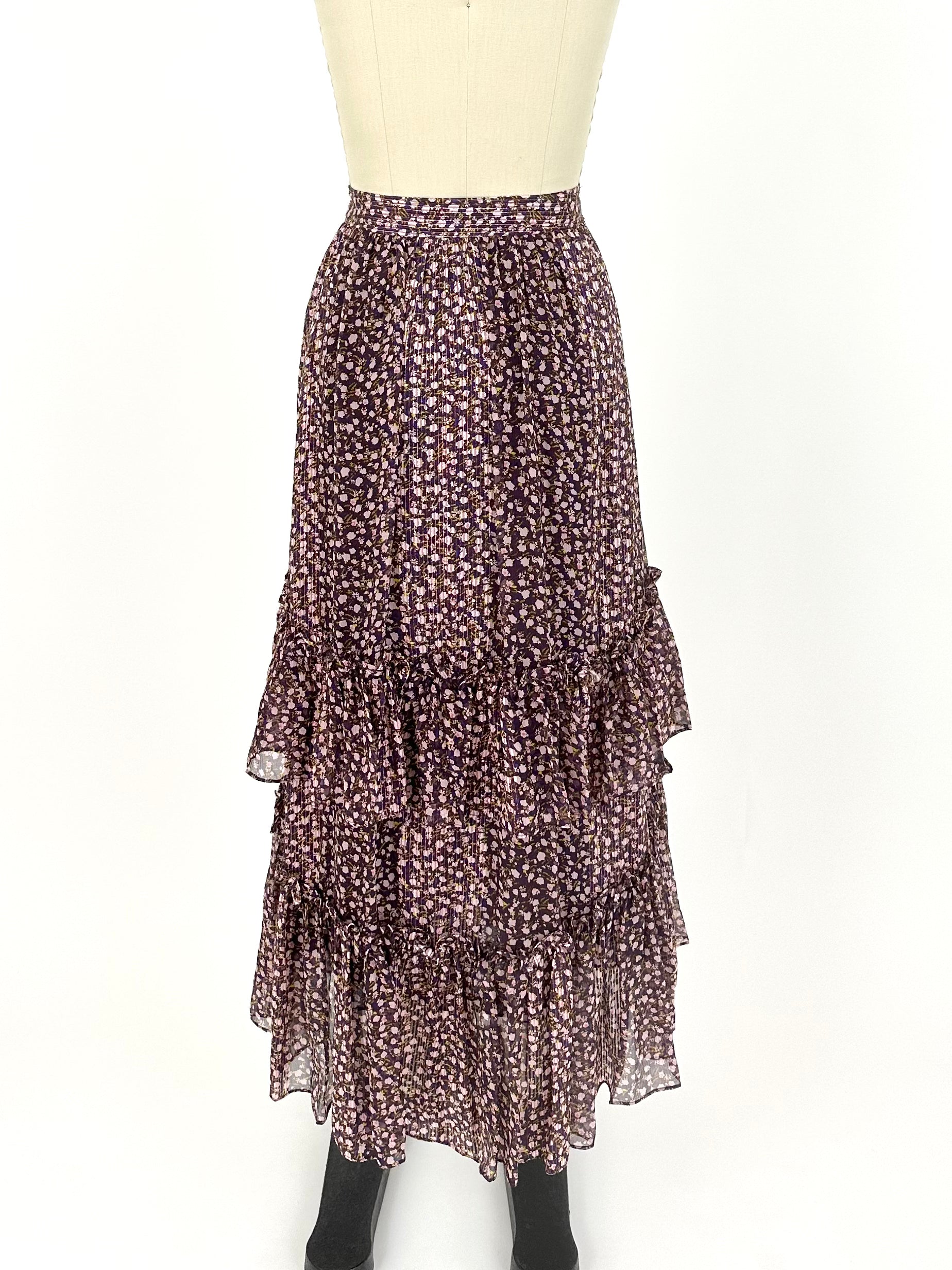 Ulla Johnson Silk Floral Skirt