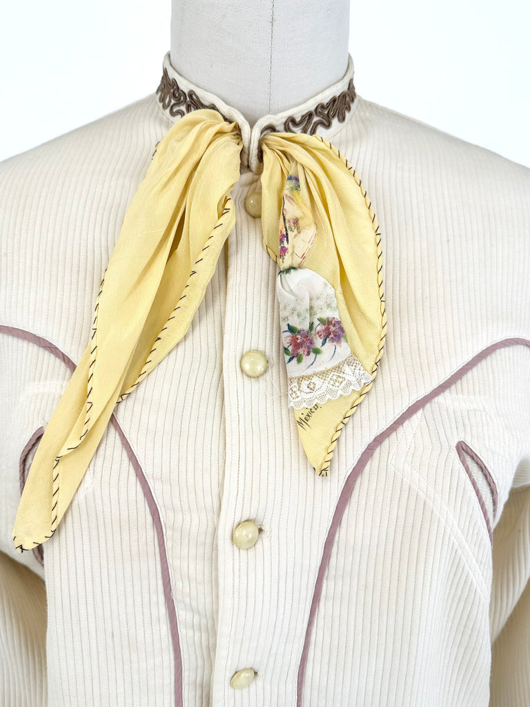 40s Embroidered Western Button-Up