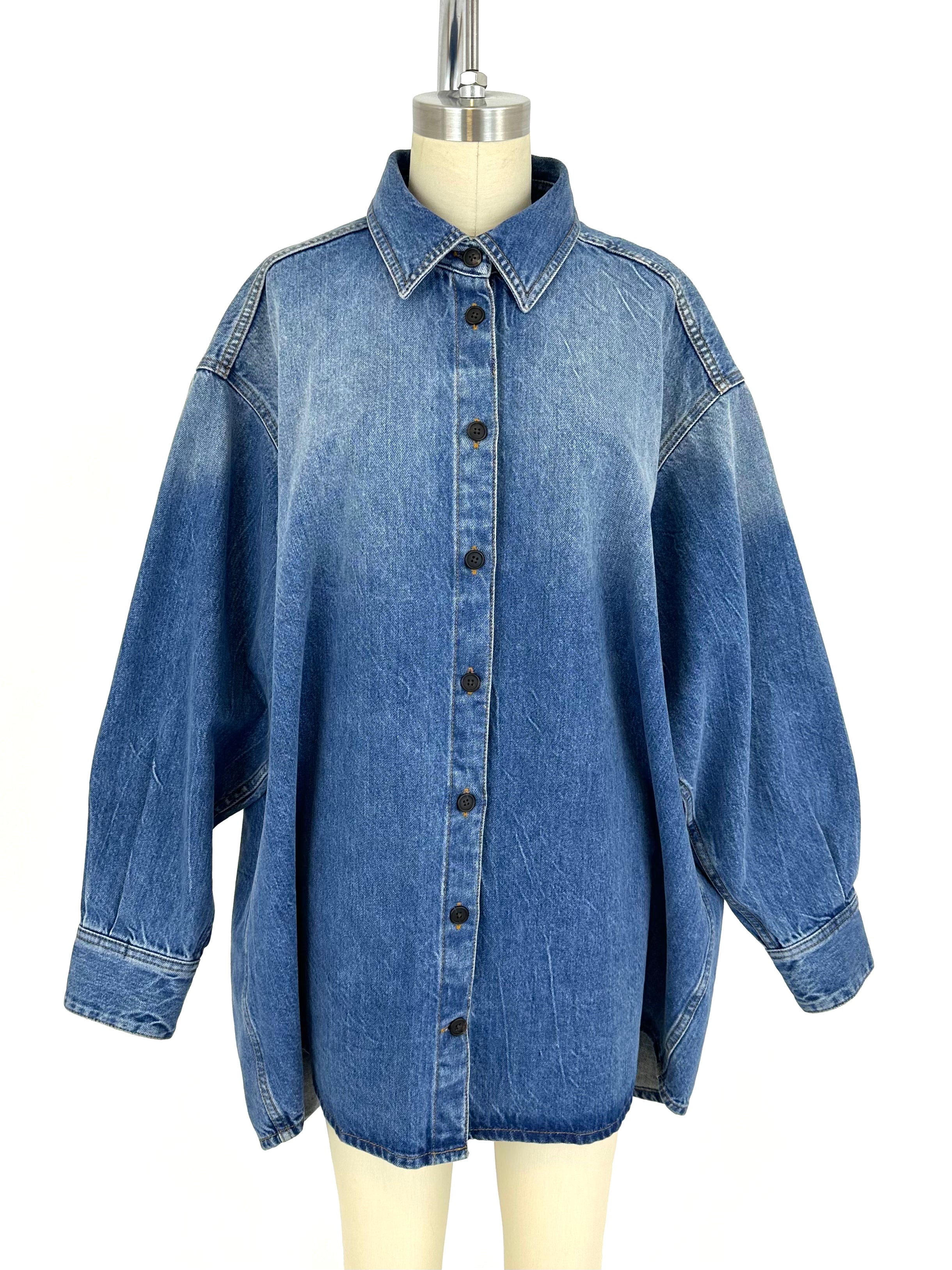 The Row Frannie Denim Oversize Shirt | Mercy Vintage