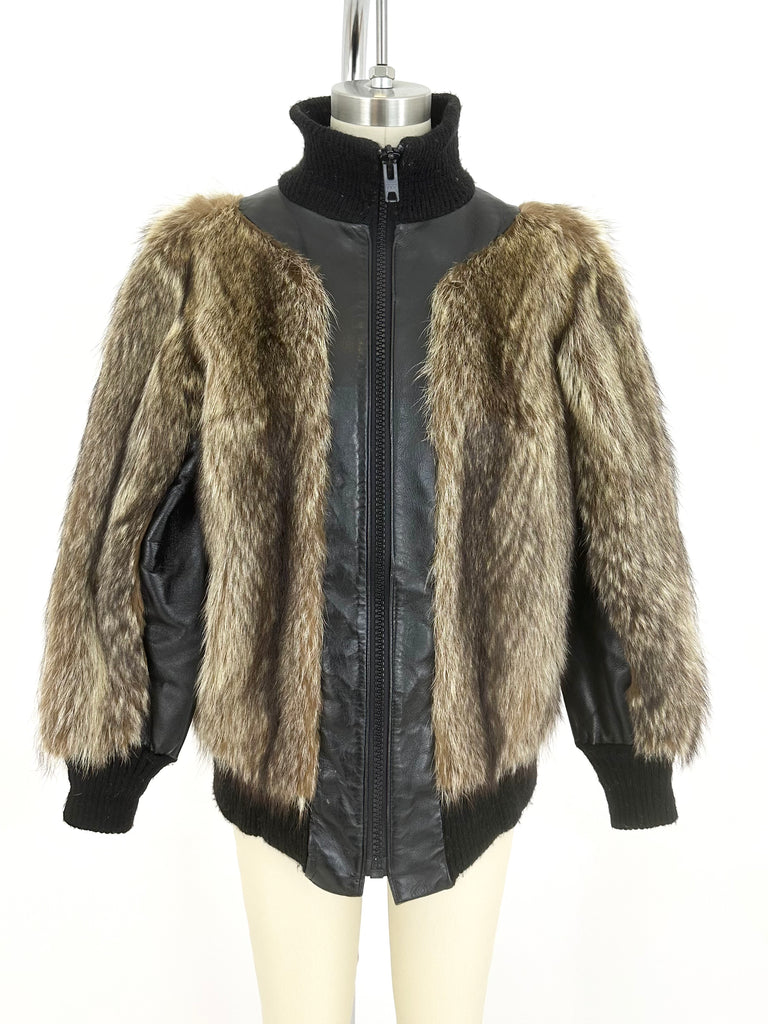 Pierre Cardin Leather & Fur Bomber