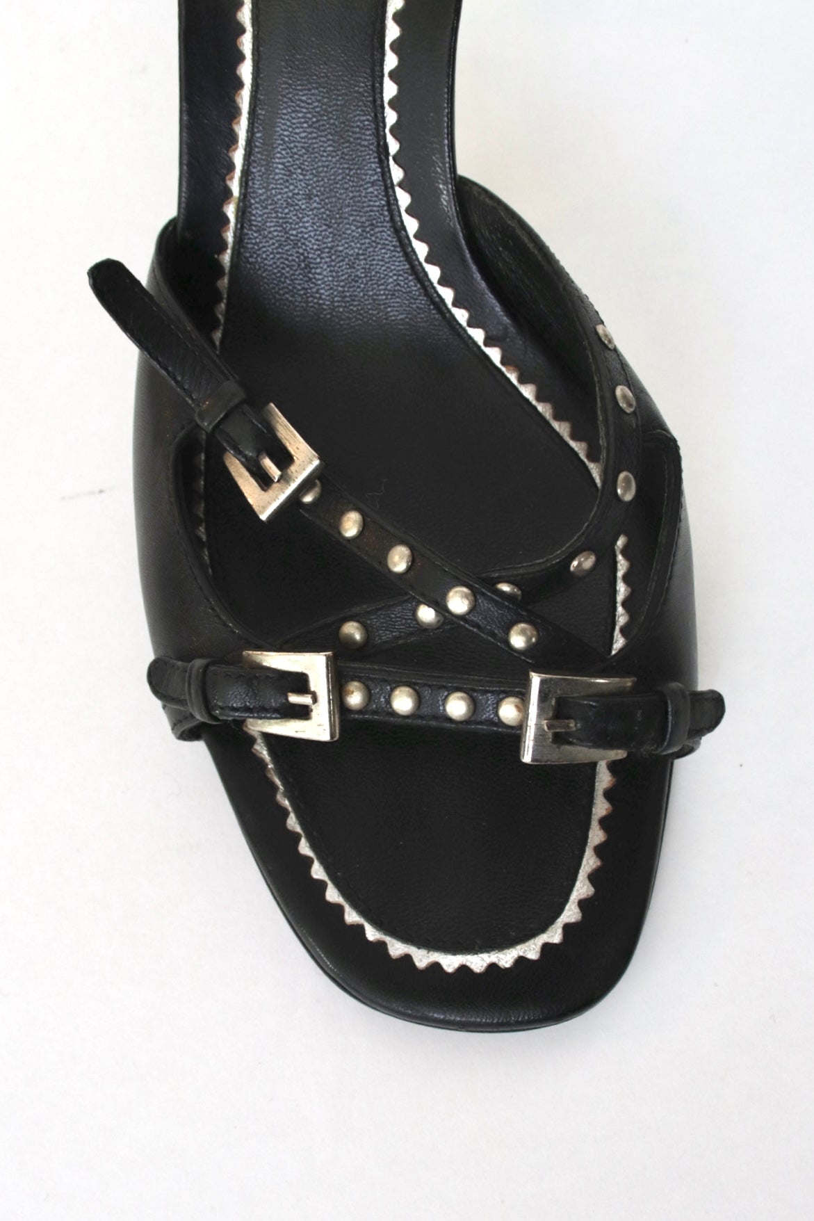 靴 PRADA Leather Strap Heels Prada (last season) Purple Strap Heels – Treasures of NYC