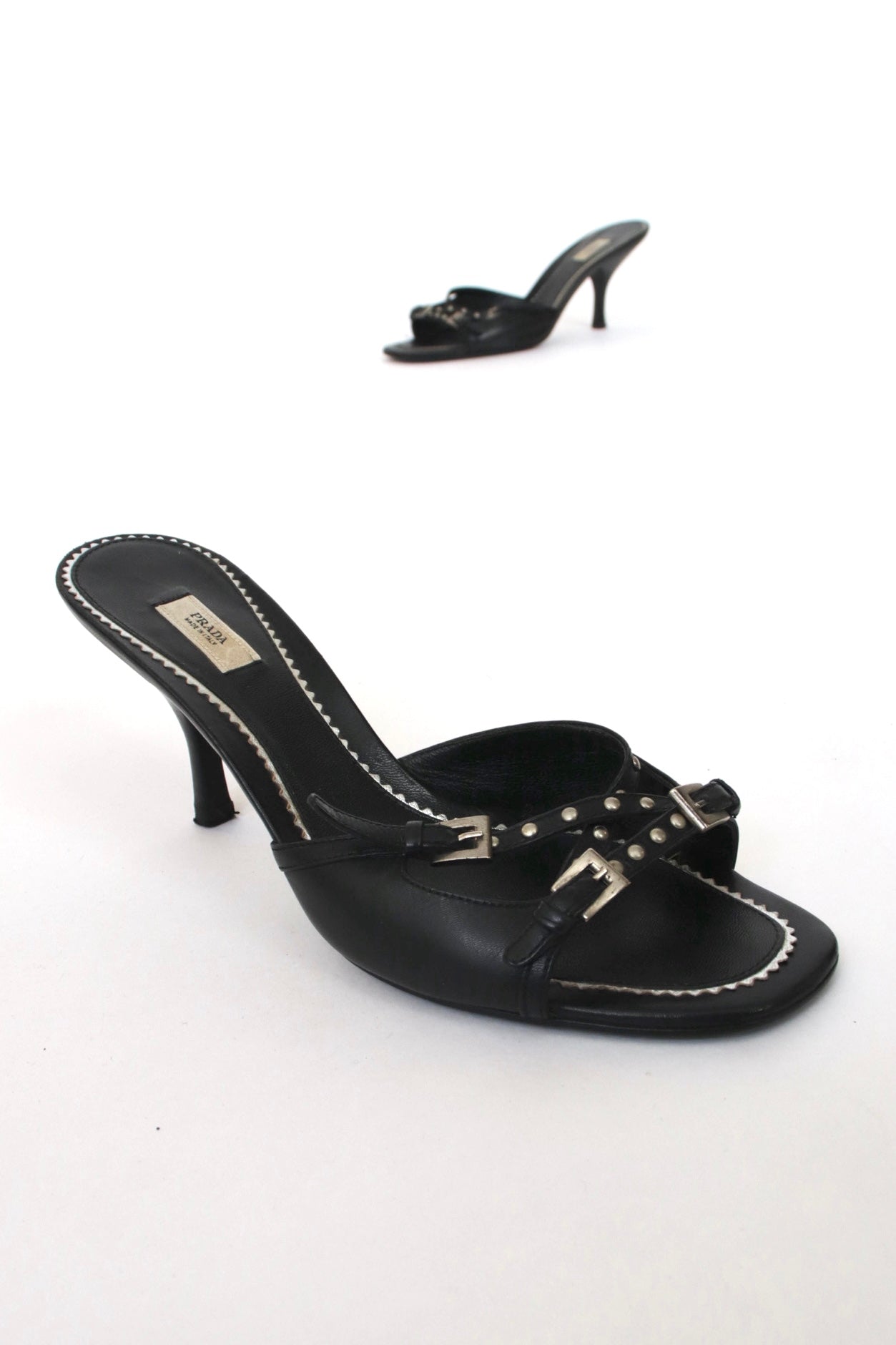 靴 PRADA Leather Strap Heels Prada Buckle Strap Heeled Sandals | Mercy Vintage
