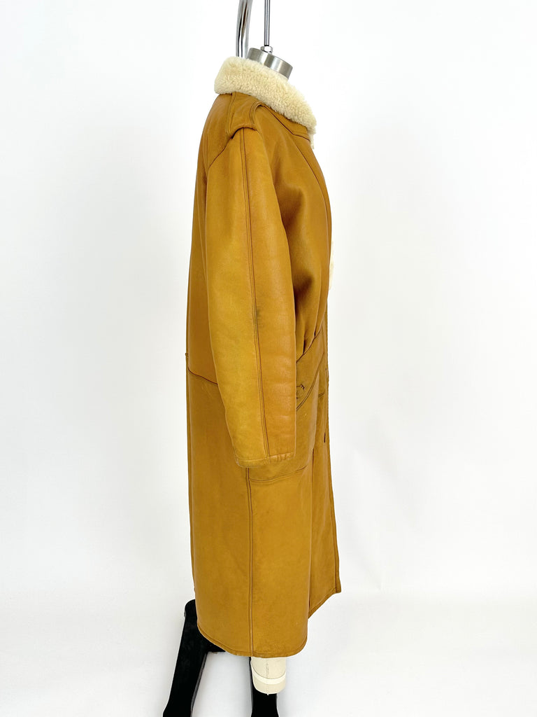 70s Shearling Full Length Coat