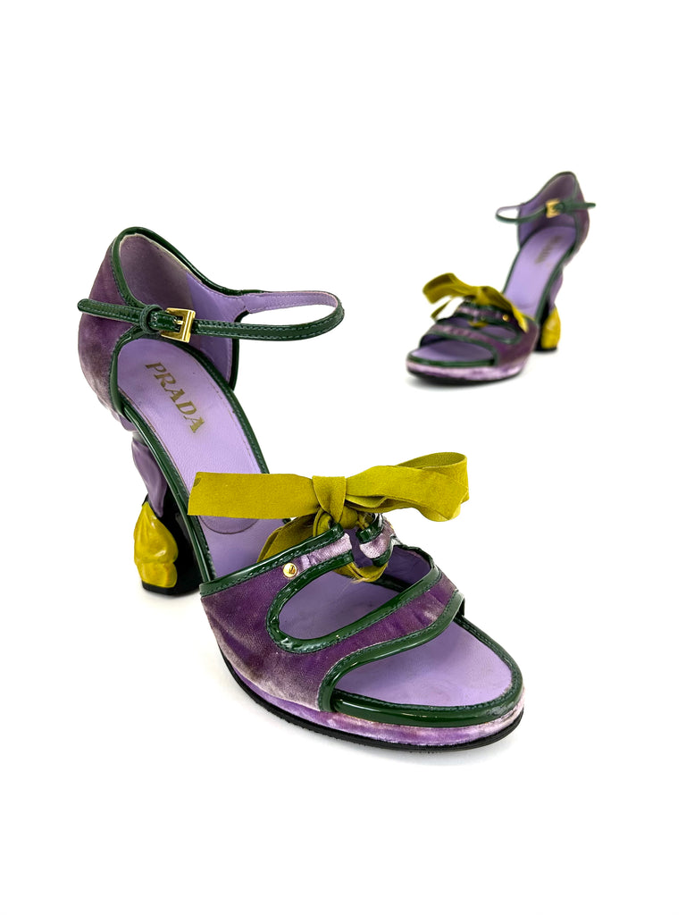 Prada velvet shop platforms