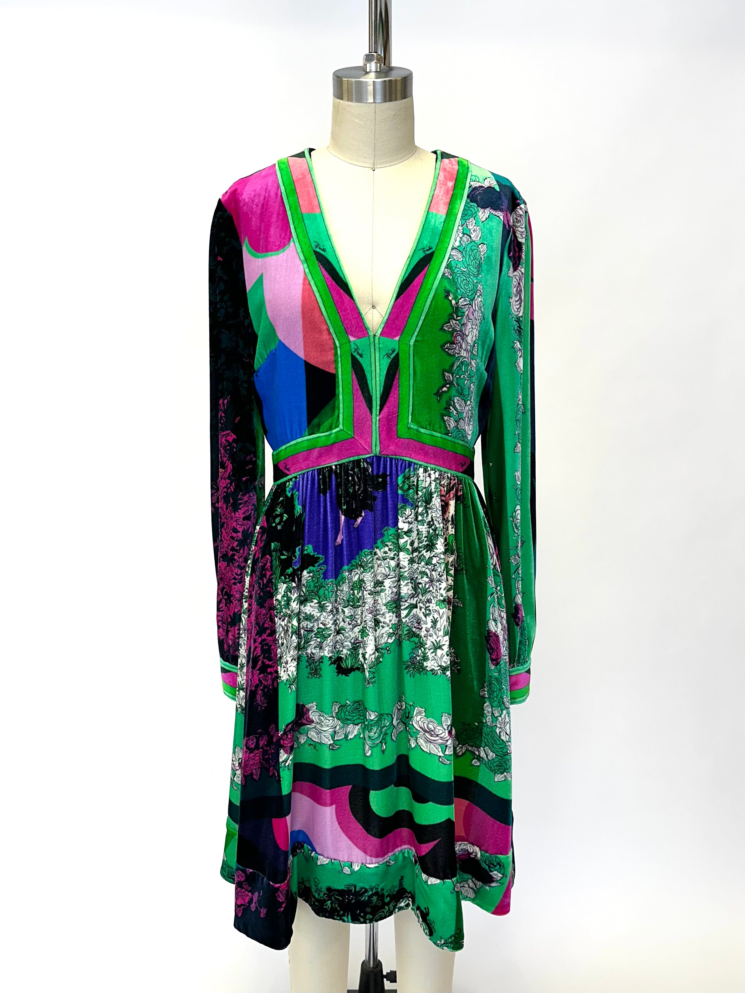 2018 Emilio Pucci Velvet Dress Mercy Vintage