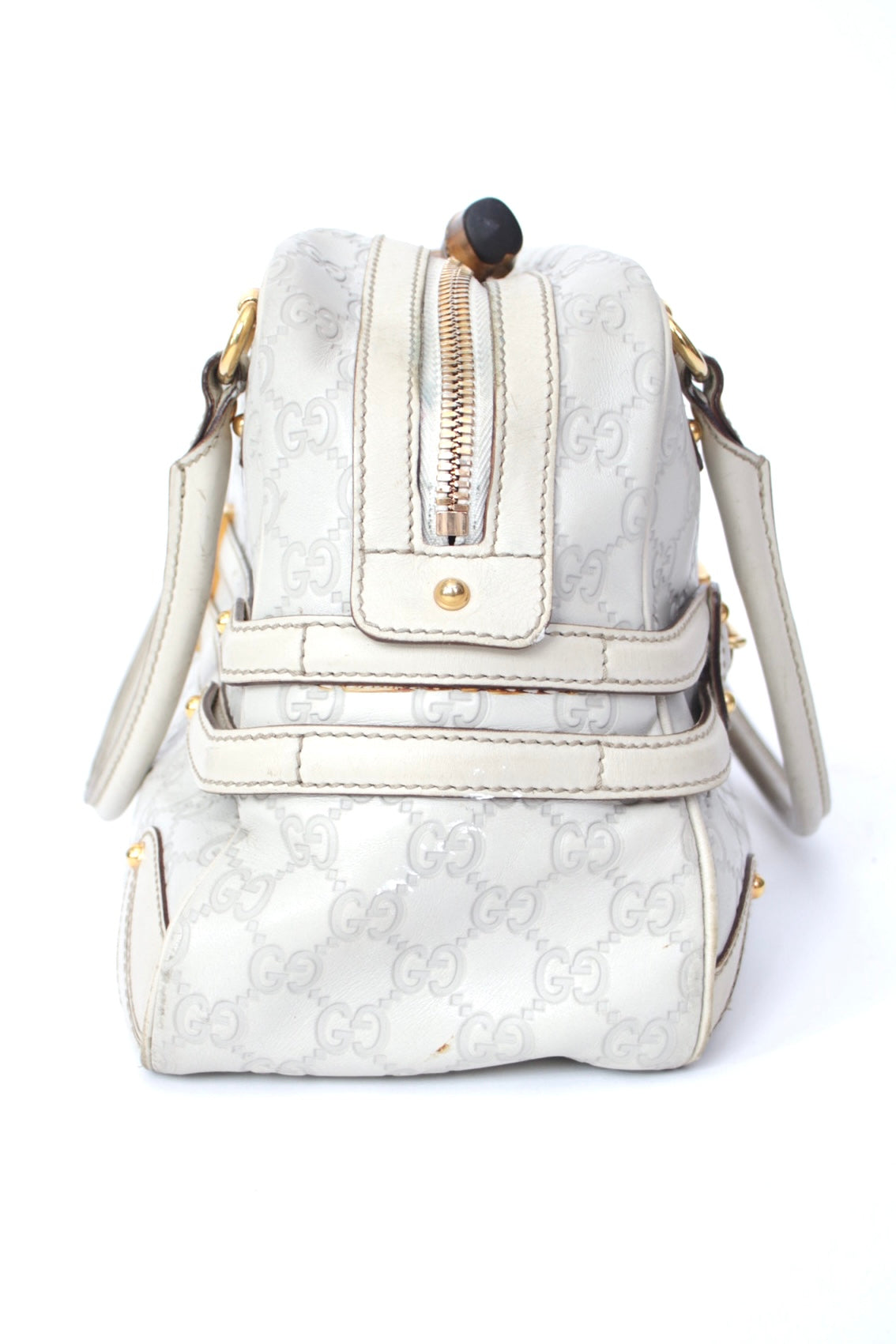 Pre-Owned Navy Original GG Canvas Web Boston Bag Small