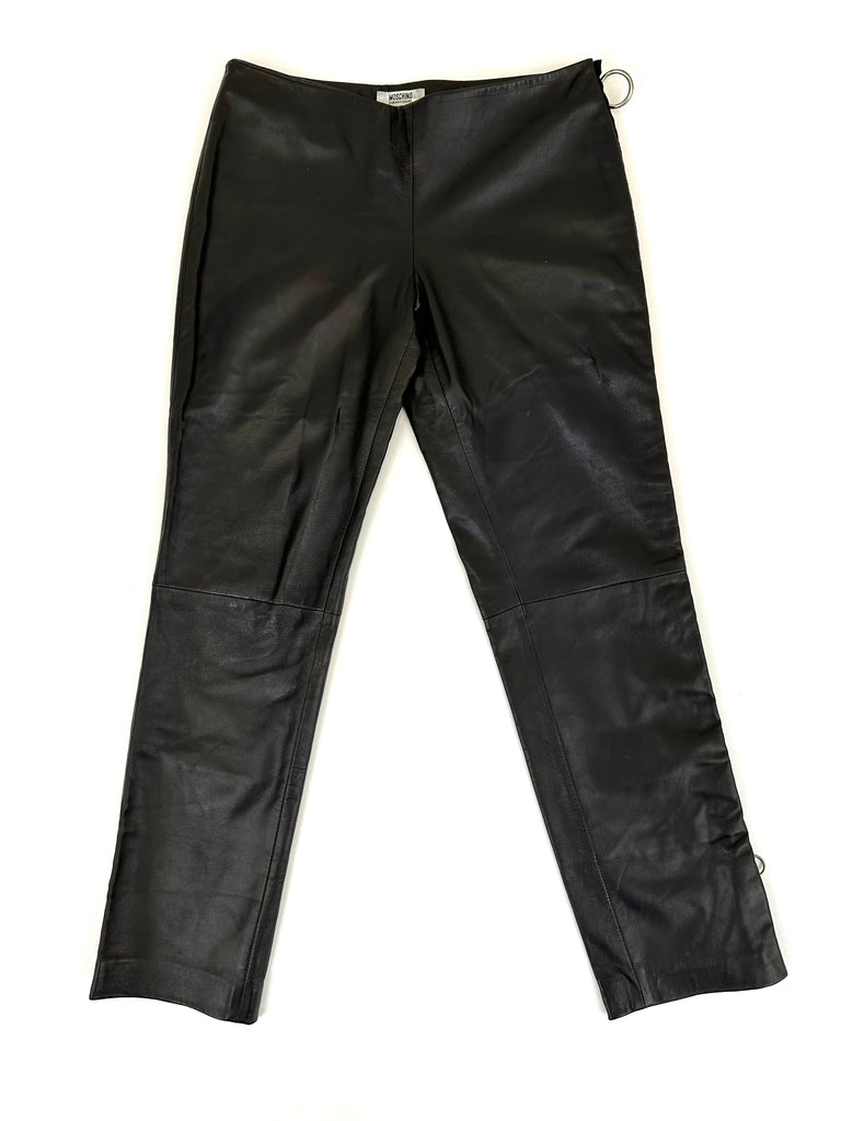 Moschino Black Leather Pants
