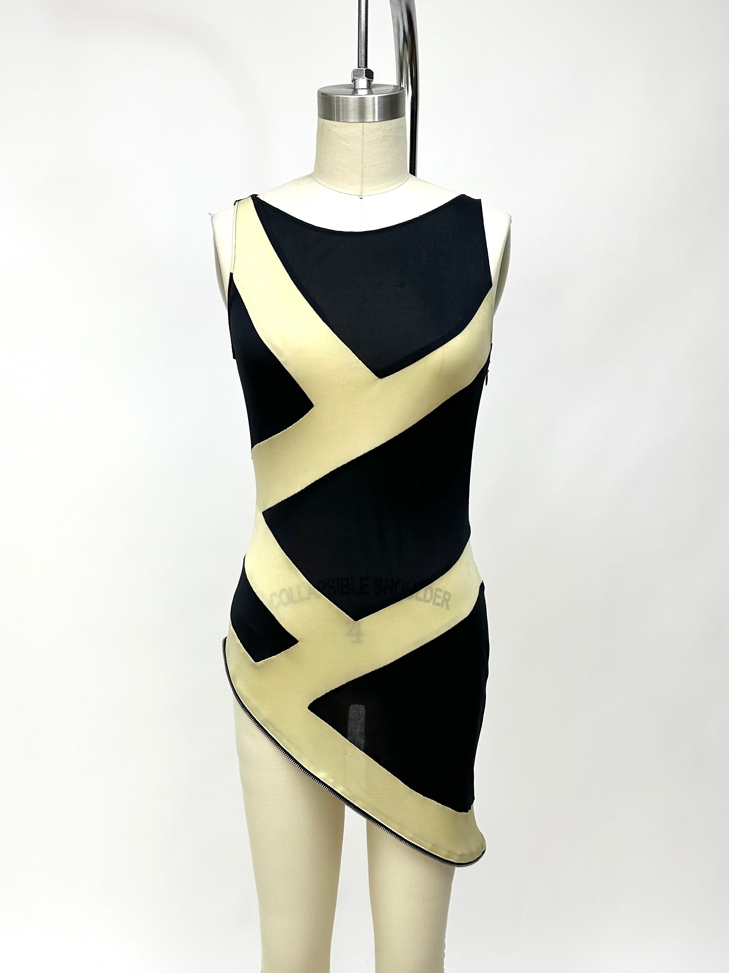 【送料&関税込】Alexander McQueen Dress 1998 Alexander McQueen Patchwork Zipper Dress* | Mercy Vintage