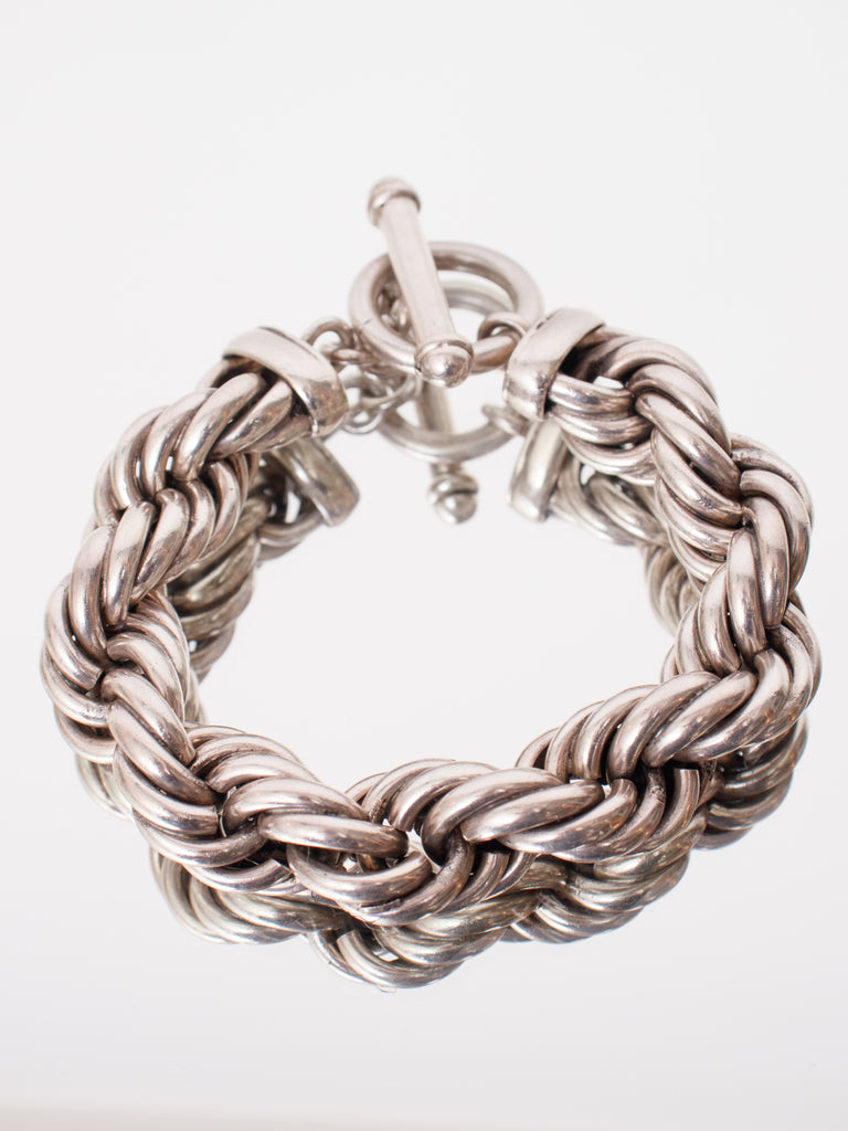 Mexican Rope Chain Mexican Sterling Silver Rope Chain Bracelet | Mercy Vintage
