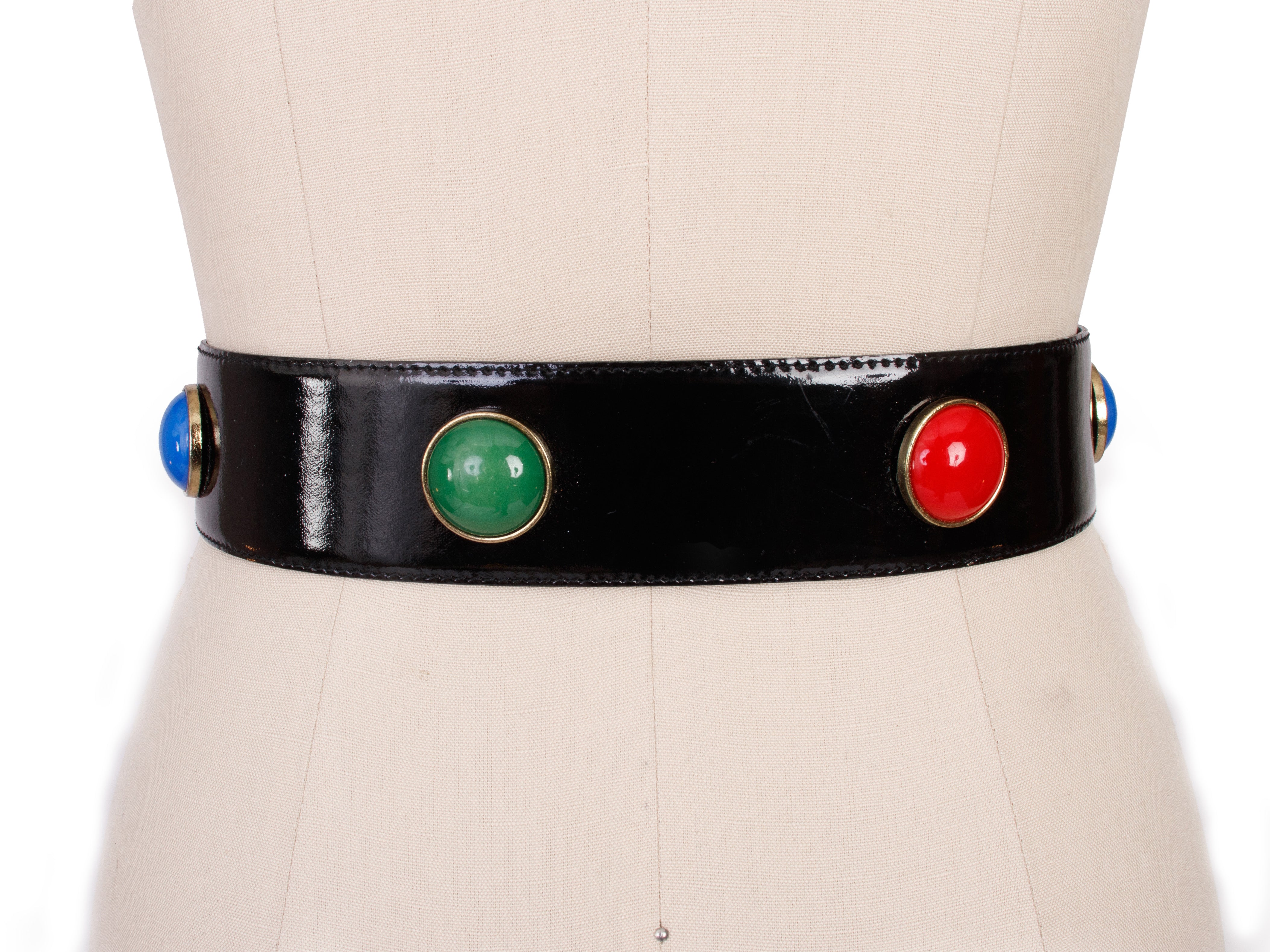 1980s Escada Patent Leather Bezel Belt
