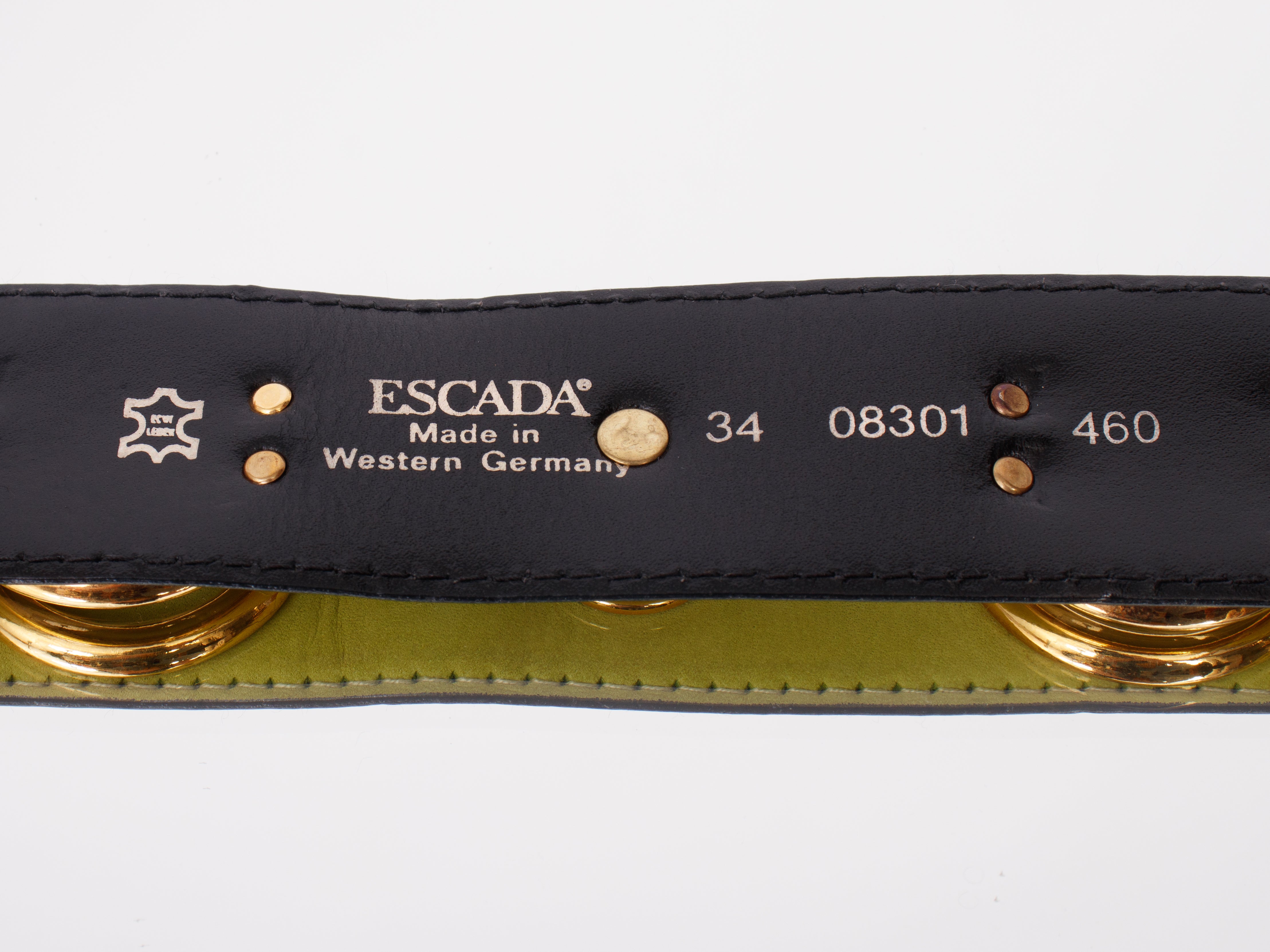 Escada Chartreuse Leather Belt | Mercy Vintage