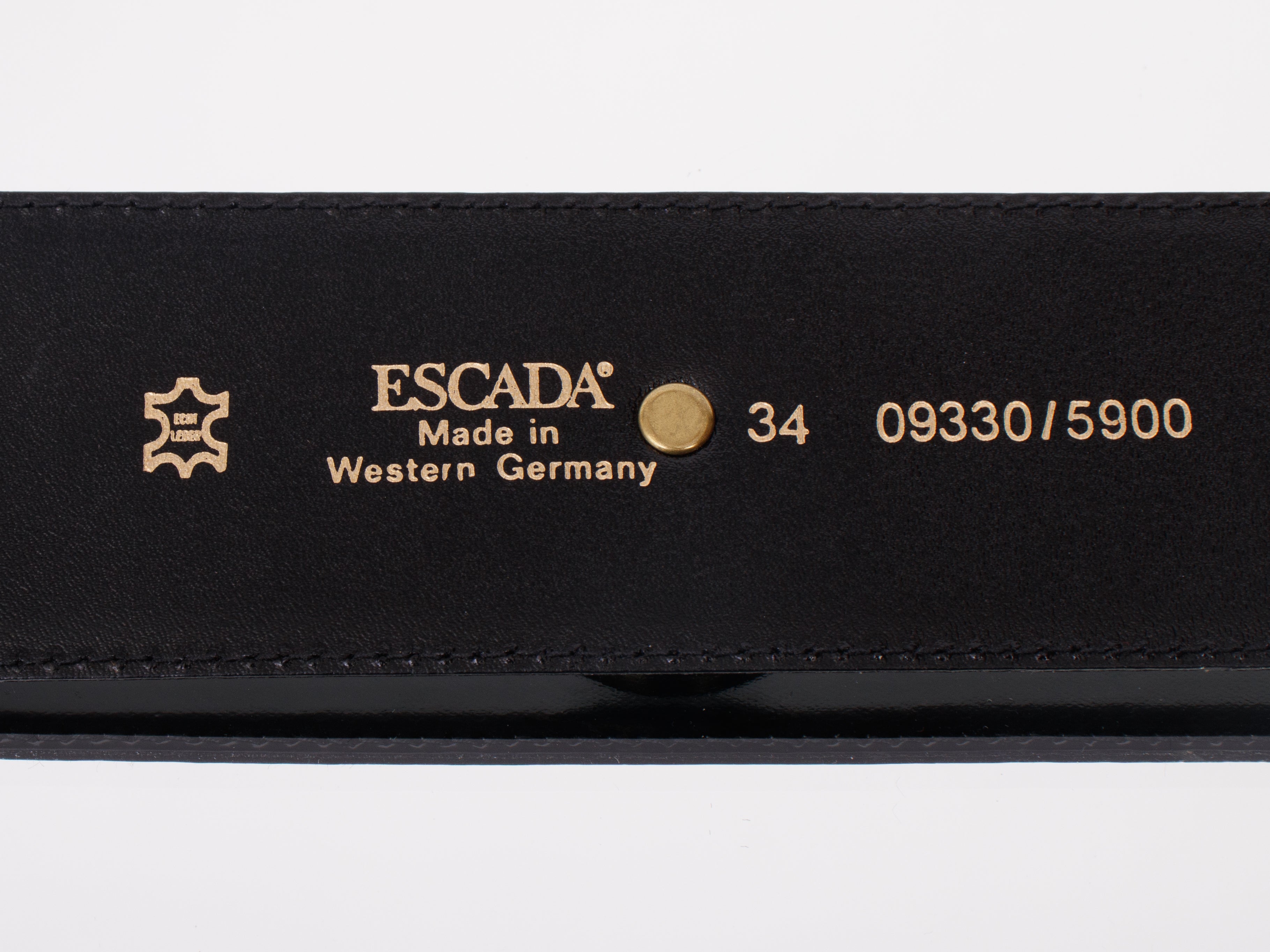 1980s Escada Patent Leather Bezel Belt
