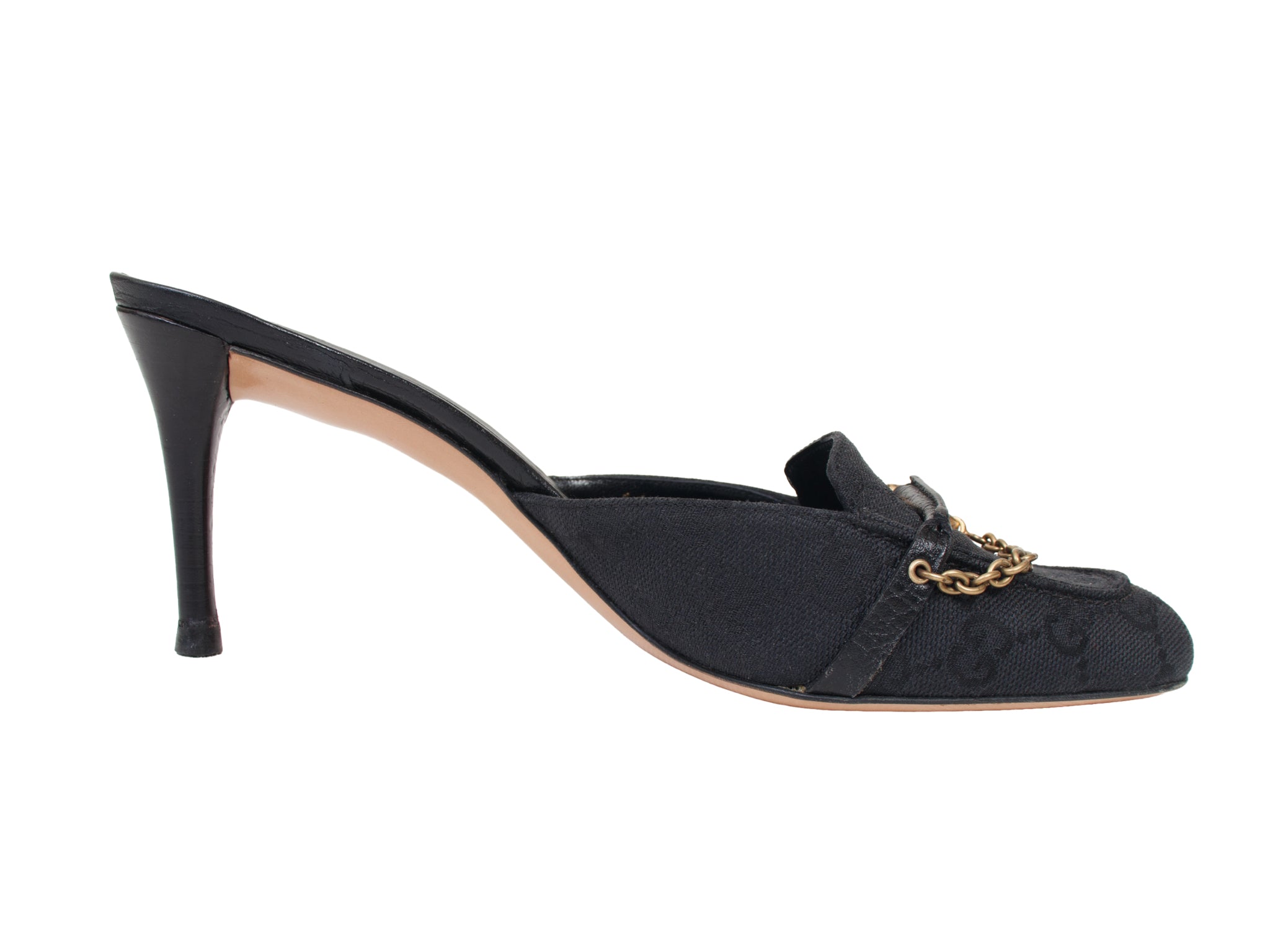 Gucci GG Canvas Horsebit Chain Mules