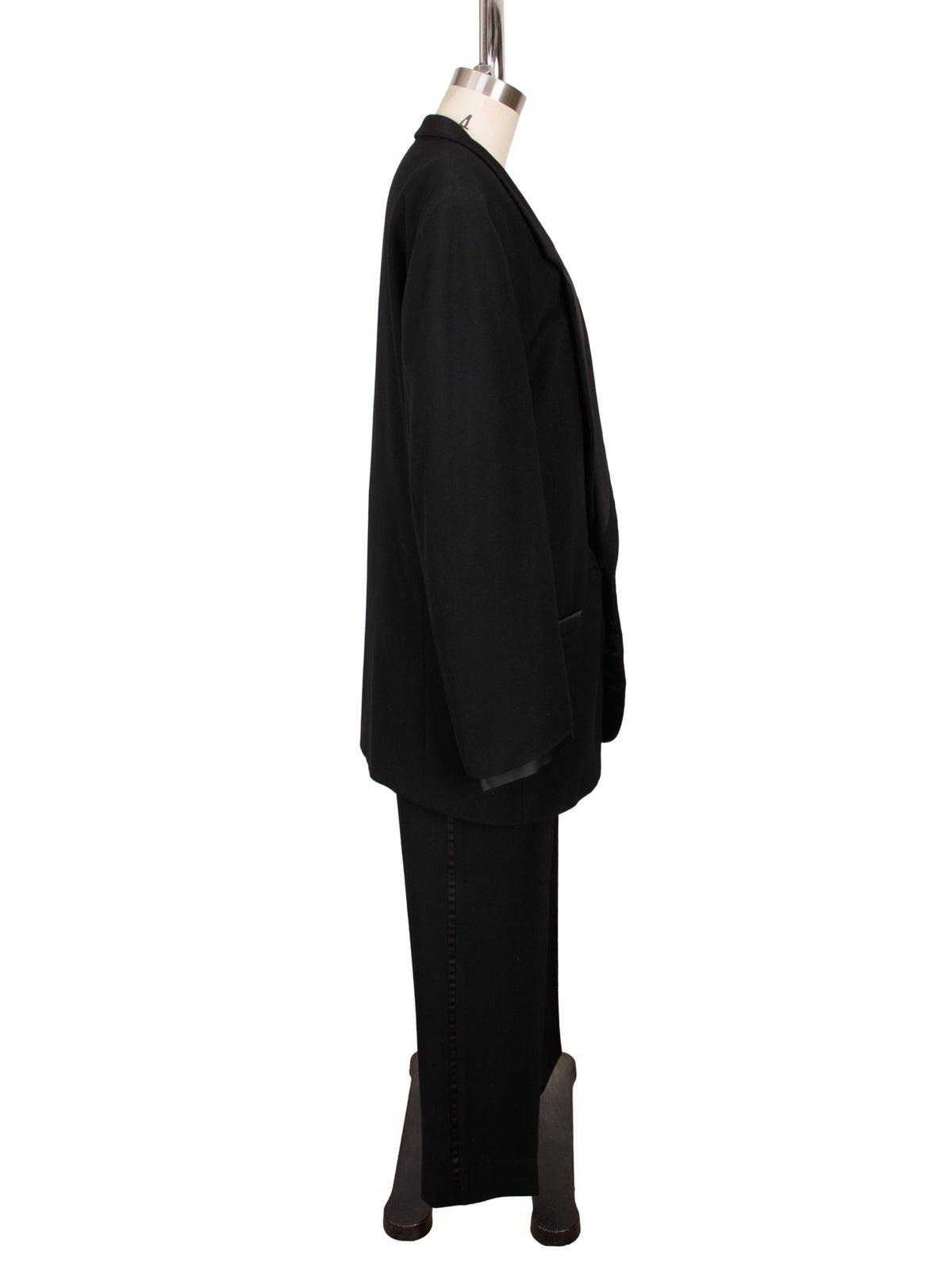 1980s Gianni Versace Wool Tuxedo Stripe Pant Suit