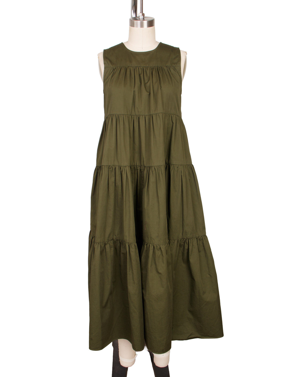 CO. Poplin Tiered Midi Dress