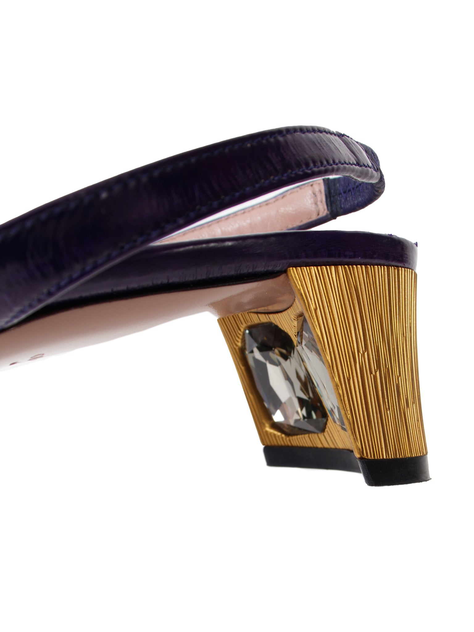 Gucci Eel Skin Embellished Slingbacks