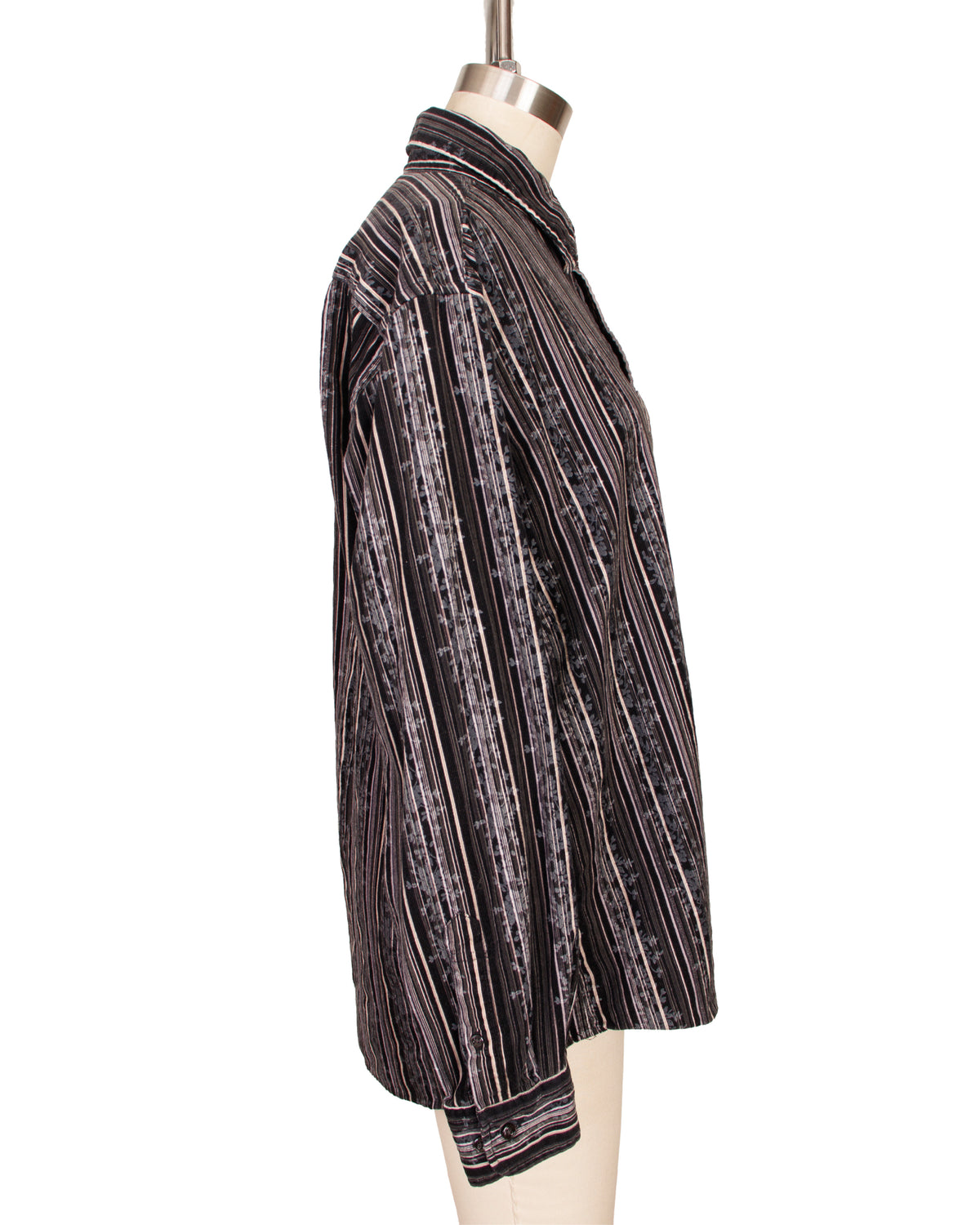 Kansai Floral Striped Corduroy Button Up