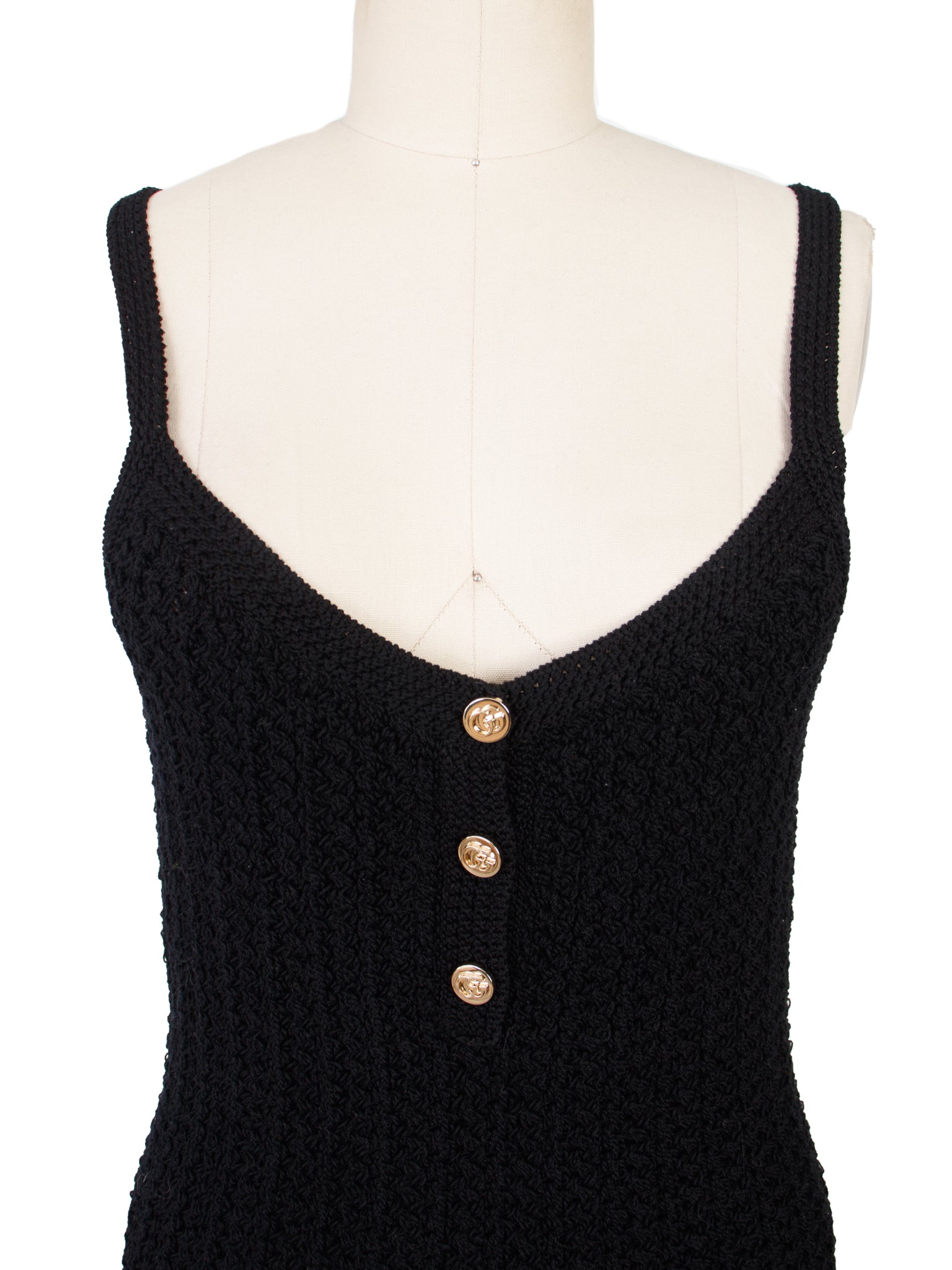 Gucci Cotton Knit GG Button Mini Dress*