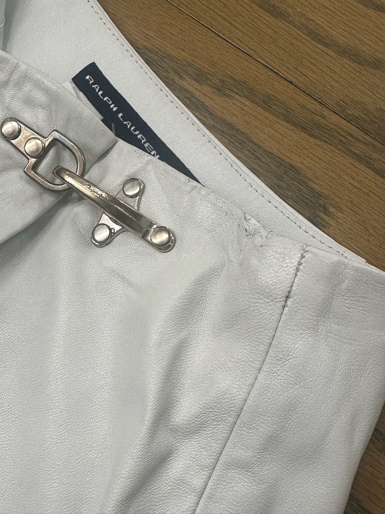 Ralph Lauren Sport Leather Utilty Wrap Skirt