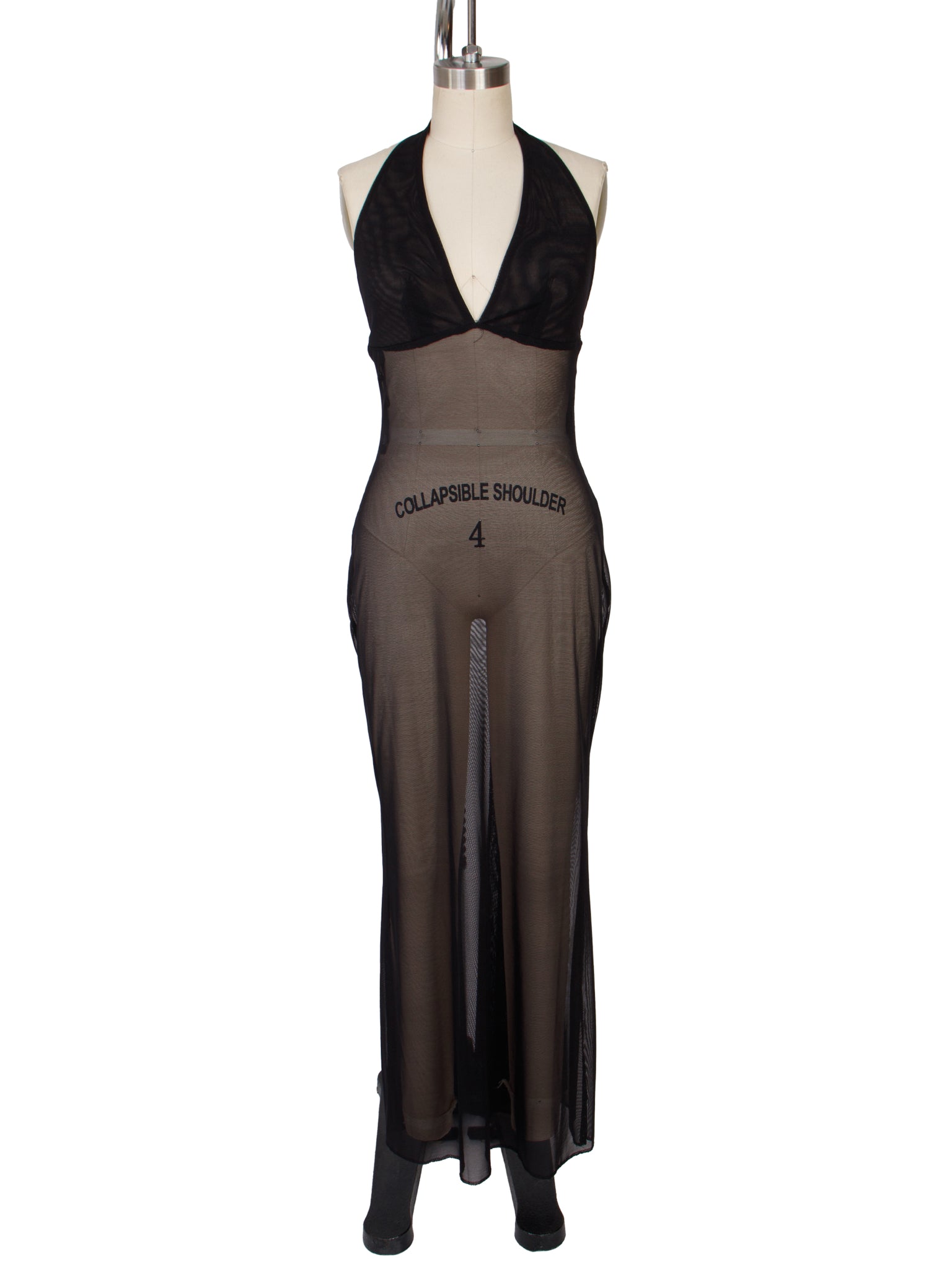 Elisabetta Rogiani Mesh Halter Maxi Dress
