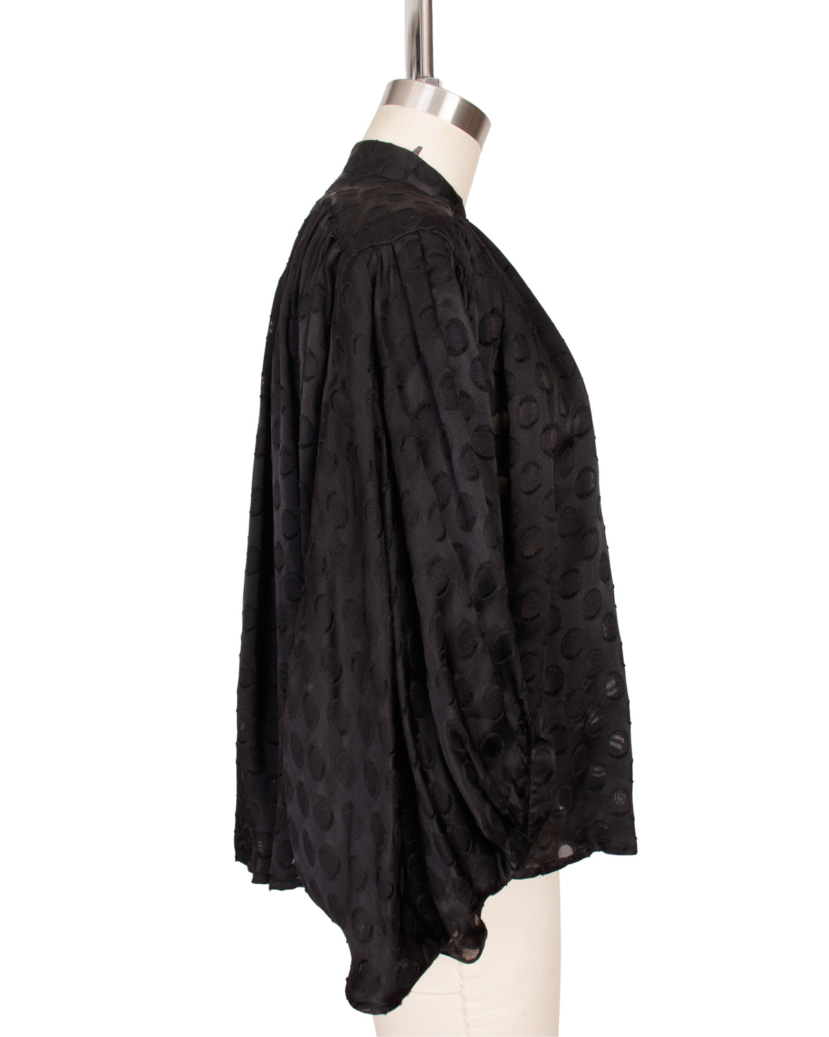 No. 6 Silk Polka Dot Pleated Blouse
