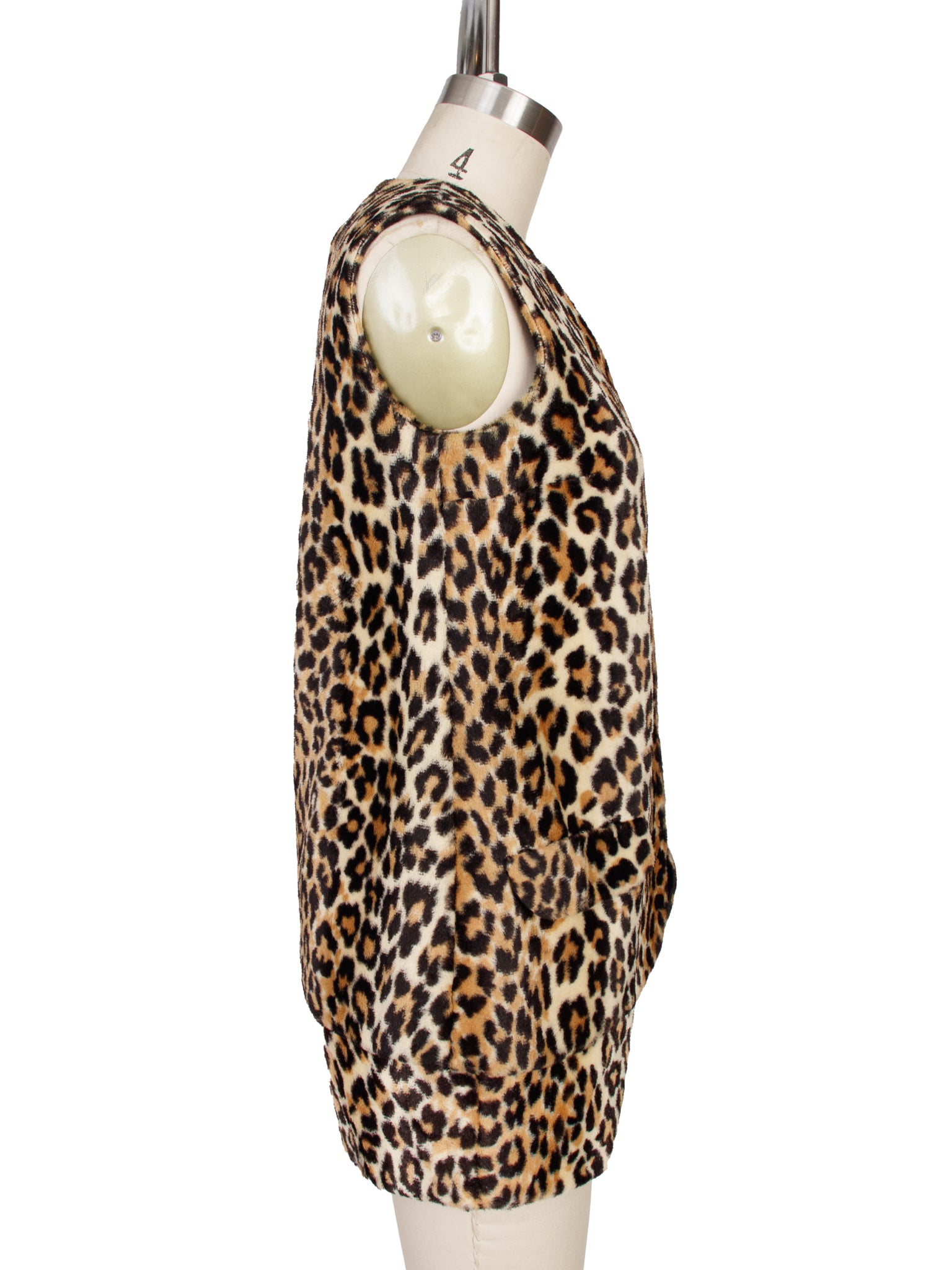 1970s Handmade Faux Fur Leopard Print Short Set