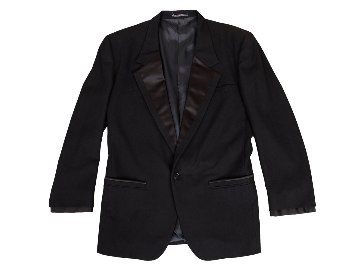 1980s Gianni Versace Wool Tuxedo Stripe Pant Suit